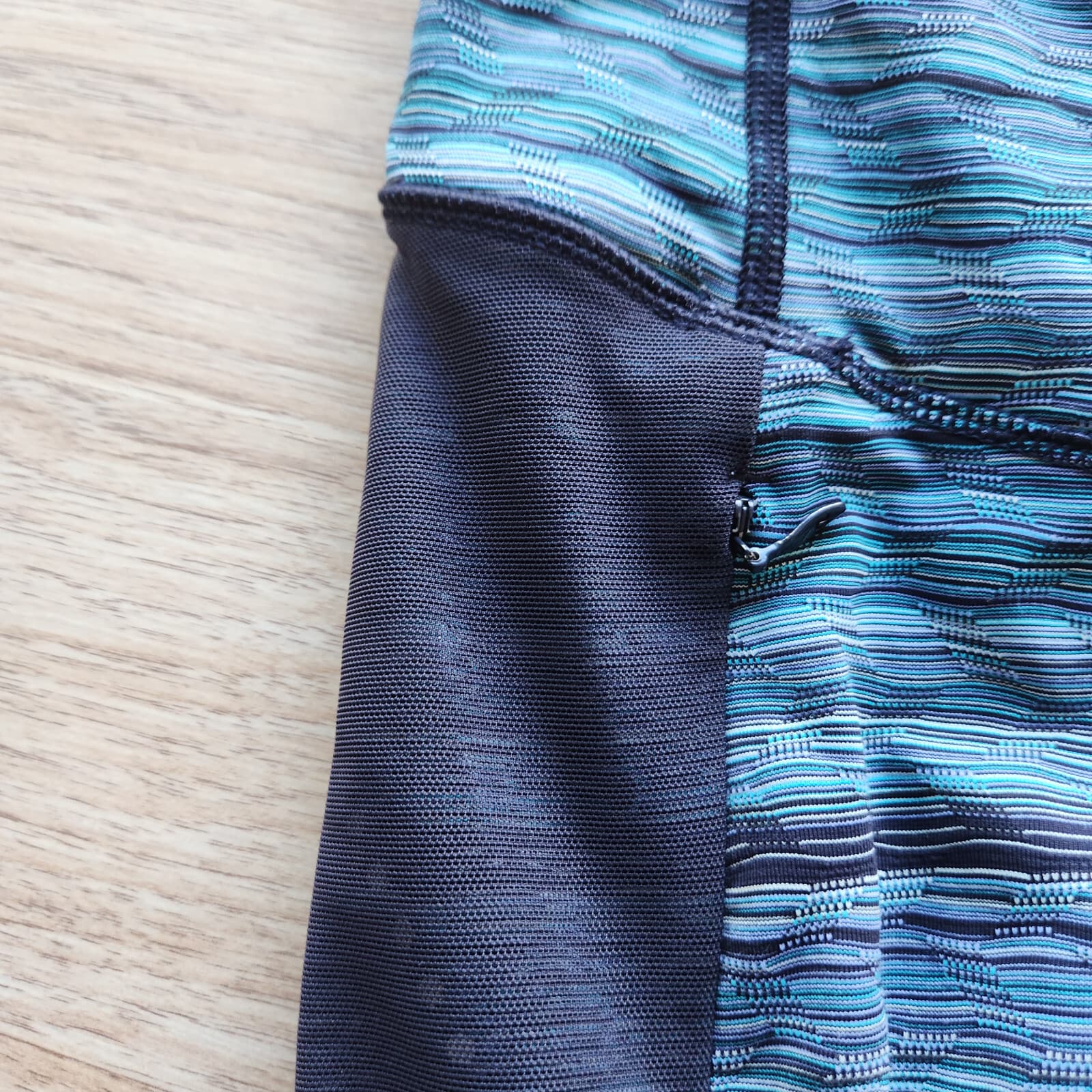 Lululemon Stop At Nothing Croped Legging Zip Pocket Space Dye Twist Blue Women 6 - Thumbnail 5