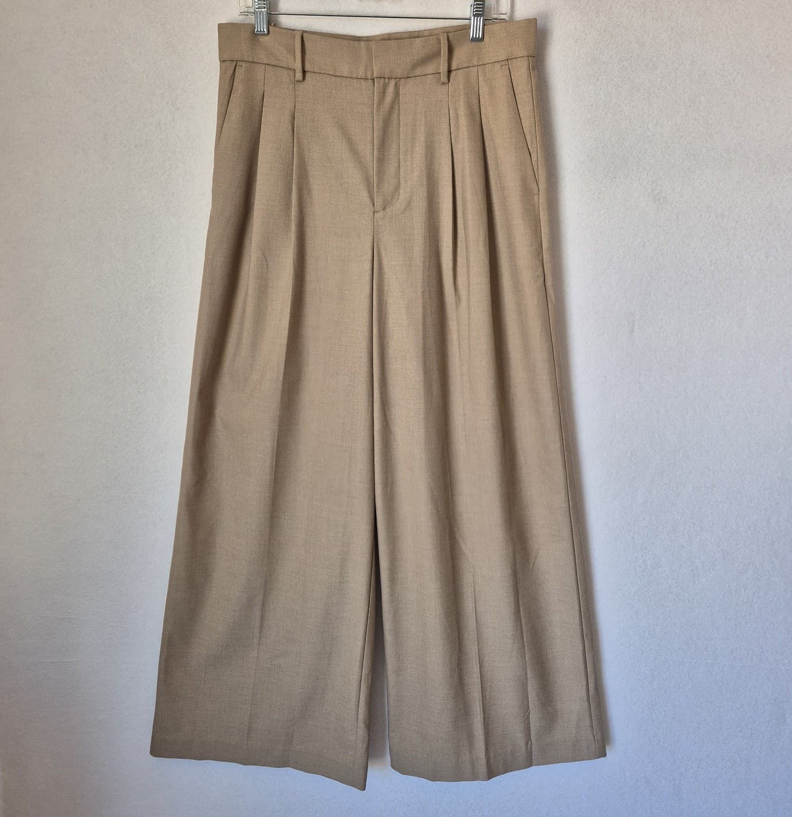 NWoT Madewell The Harlow Superwide-Leg Front Pleat Trouser Pocket Zip Beige Sz.4 - Thumbnail 4