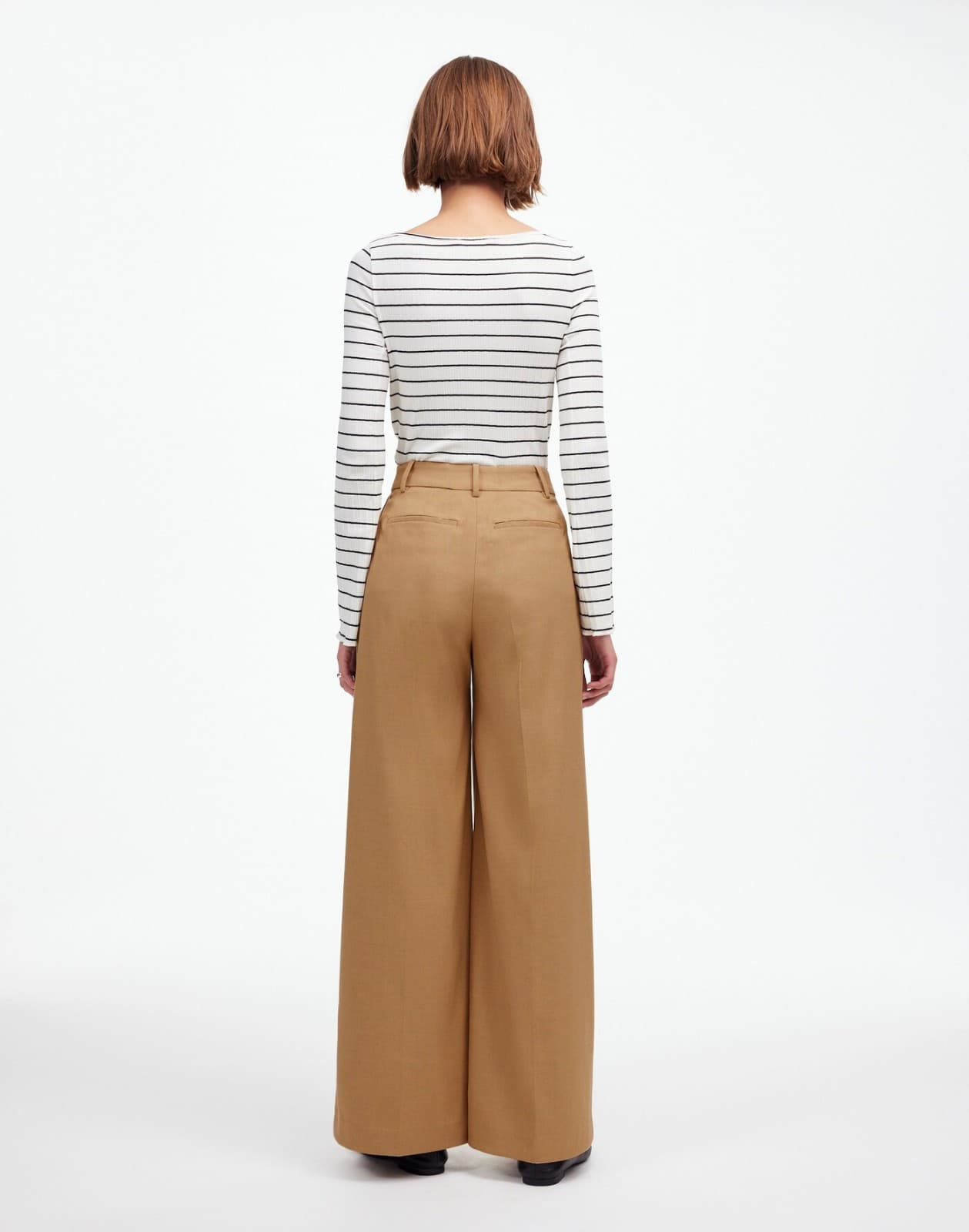 NWoT Madewell The Harlow Superwide-Leg Front Pleat Trouser Pocket Zip Beige Sz.4 - Thumbnail 8