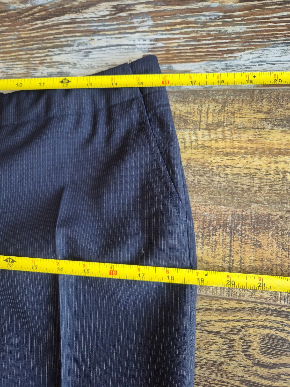 J.Crew Wool Blend Pin-Stripe Straight Leg Dress Pants Pocket Dark Blue Women's 4 - Thumbnail 12