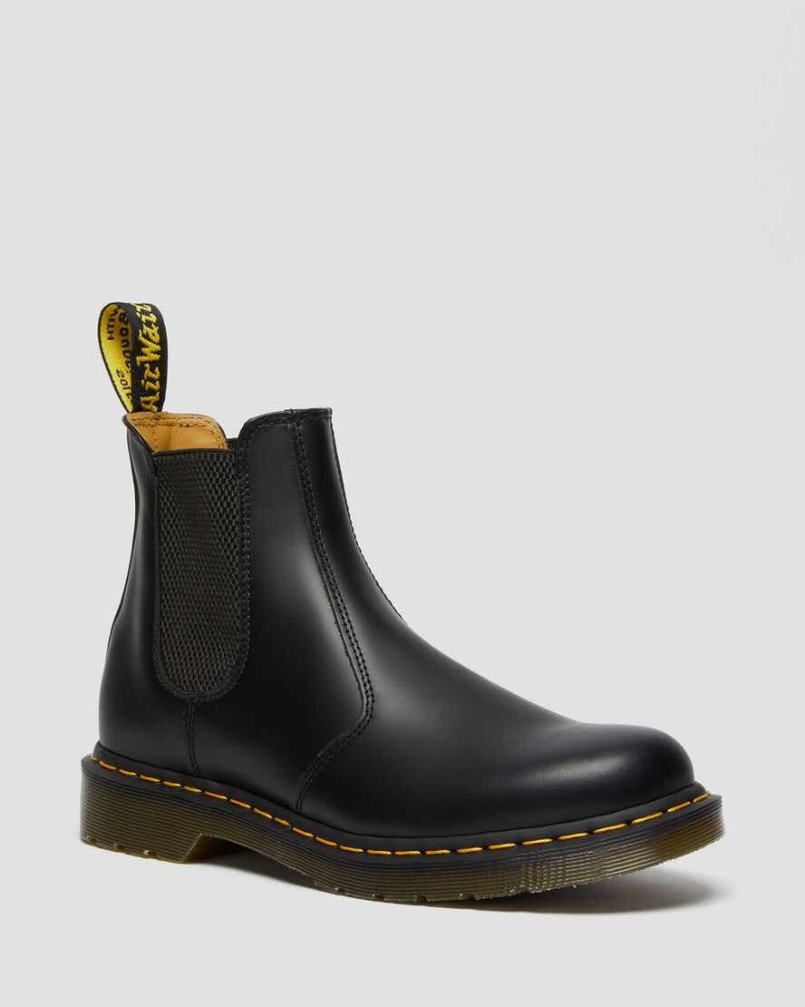 Dr.Martens 2976Y Leather Chelsea Boots Elastic Gussets Ankle-Zip Black M5 W6 - Thumbnail 7
