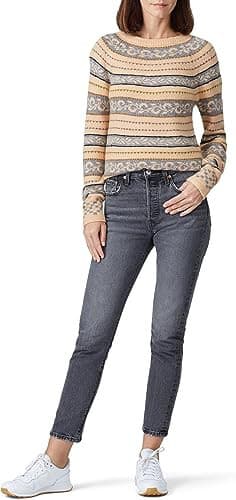 Sweet Baby Jamie by Jamie Mizrahi Nordic Novelty Stripe Sweater Beige Women's XL - Thumbnail 3