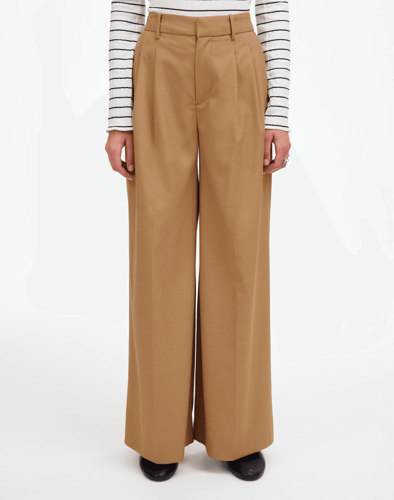 NWoT Madewell The Harlow Superwide-Leg Front Pleat Trouser Pocket Zip Beige Sz.4 - Thumbnail 5