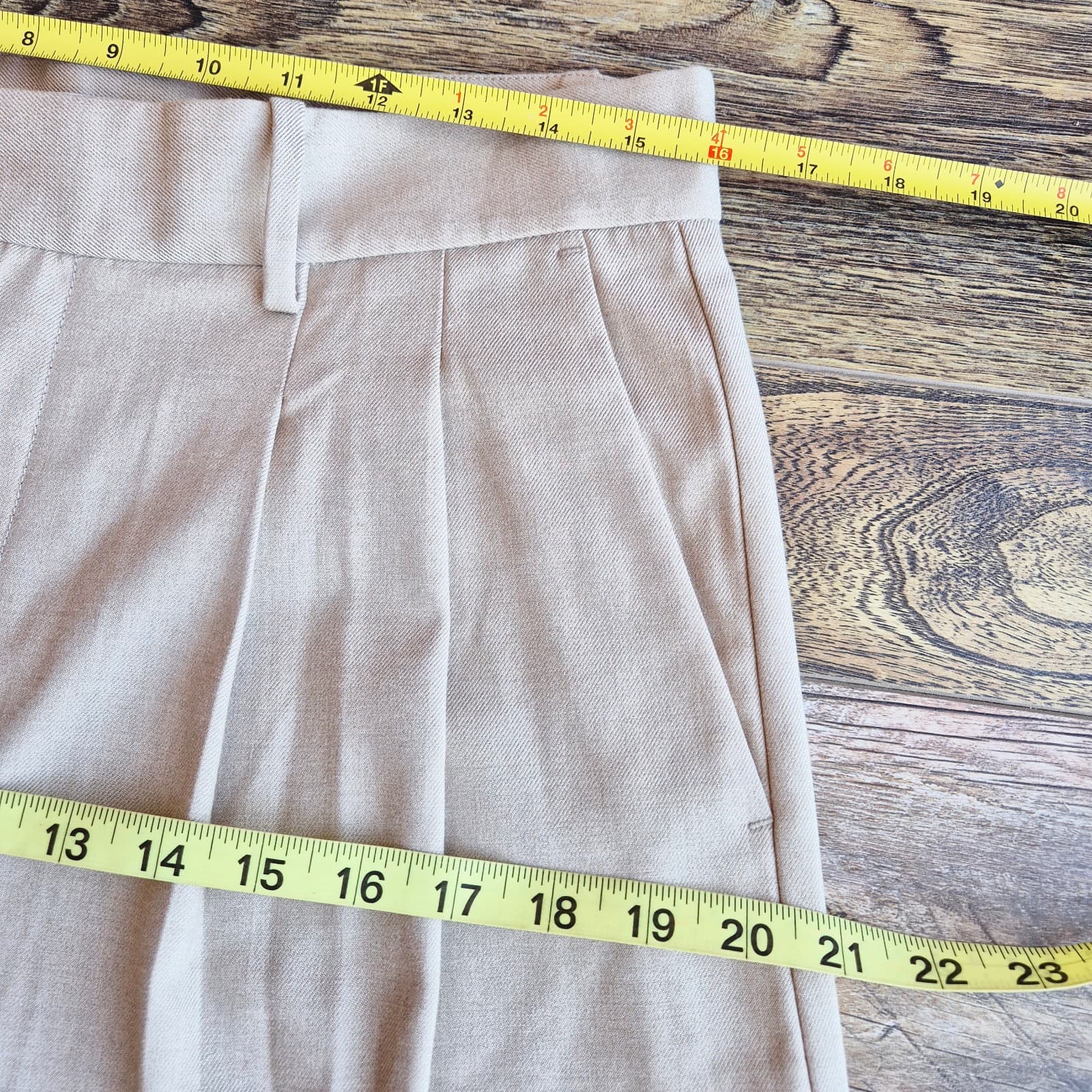 NWoT Madewell The Harlow Superwide-Leg Front Pleat Trouser Pocket Zip Beige Sz.4 - Thumbnail 13