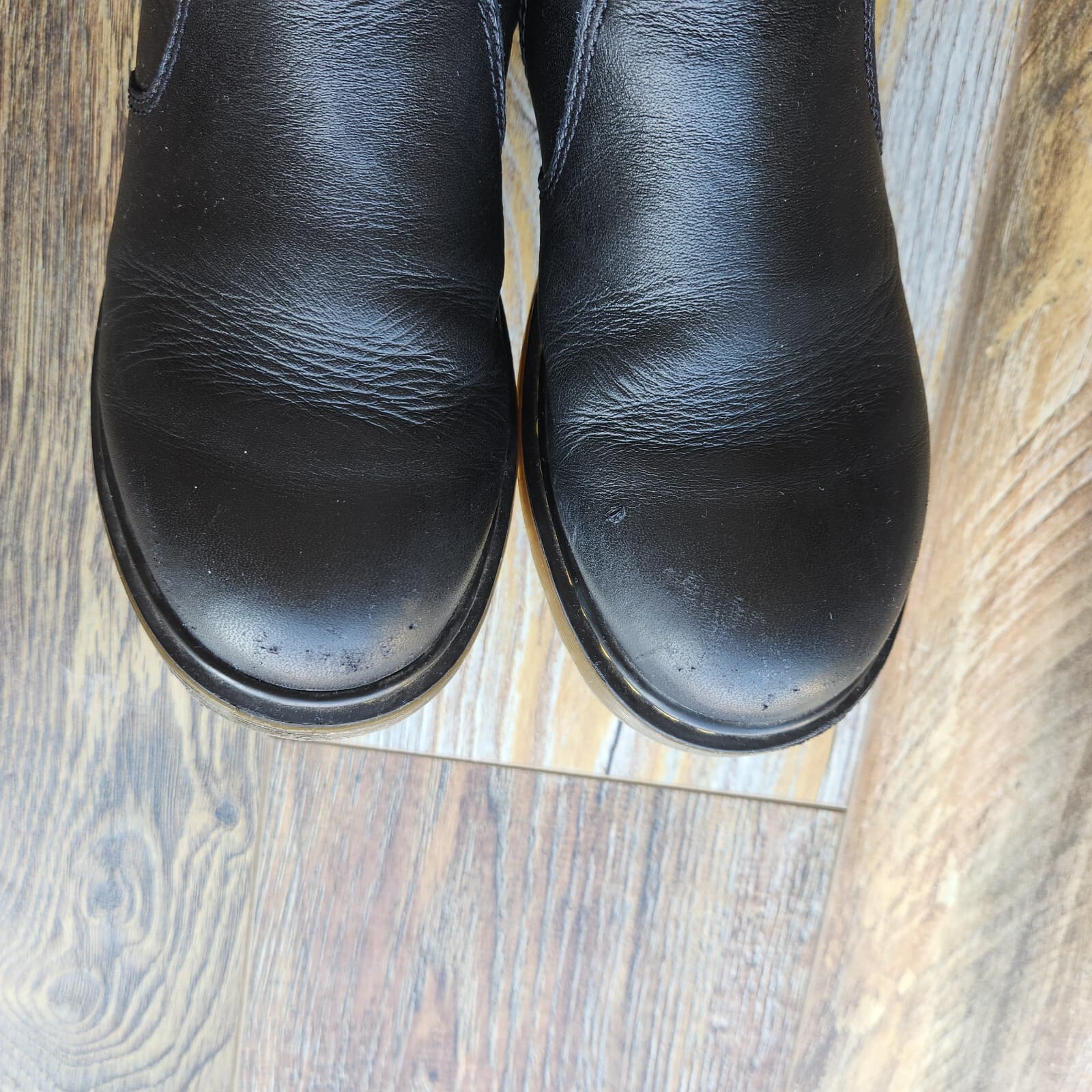 Dr.Martens 2976Y Leather Chelsea Boots Elastic Gussets Ankle-Zip Black M5 W6 - Thumbnail 15