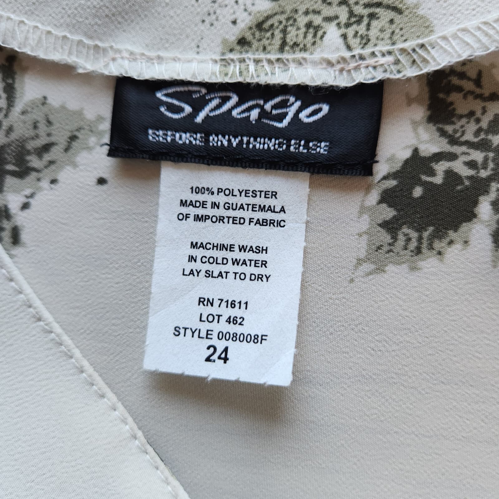 NWT Spago Leaf Printed Maxi Dress Tie-Waist Sleeveless Green Chiffon Sz.24 - Thumbnail 8