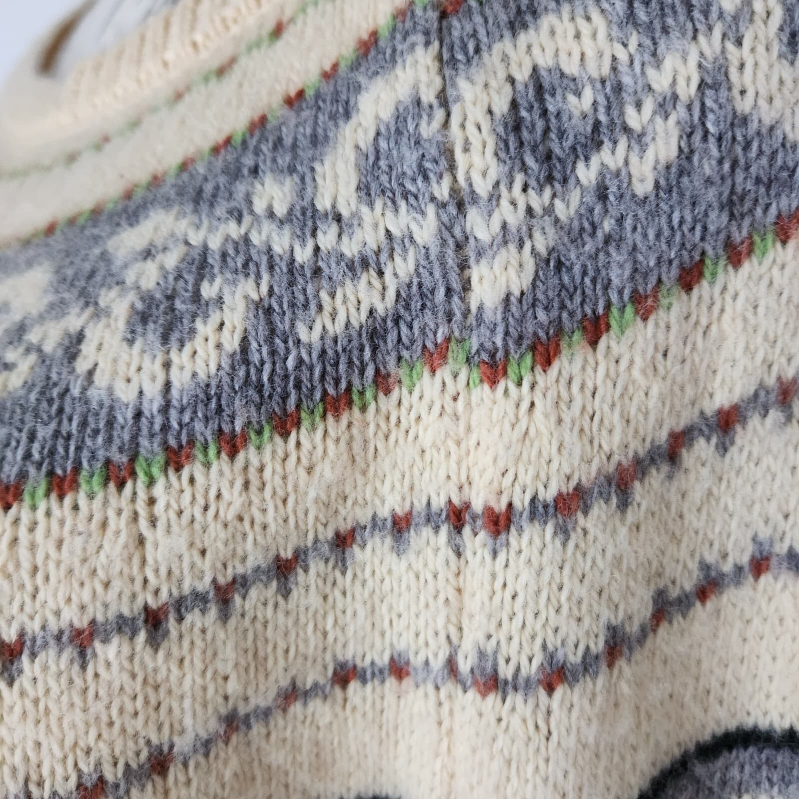 Sweet Baby Jamie by Jamie Mizrahi Nordic Novelty Stripe Sweater Beige Women's XL - Thumbnail 5