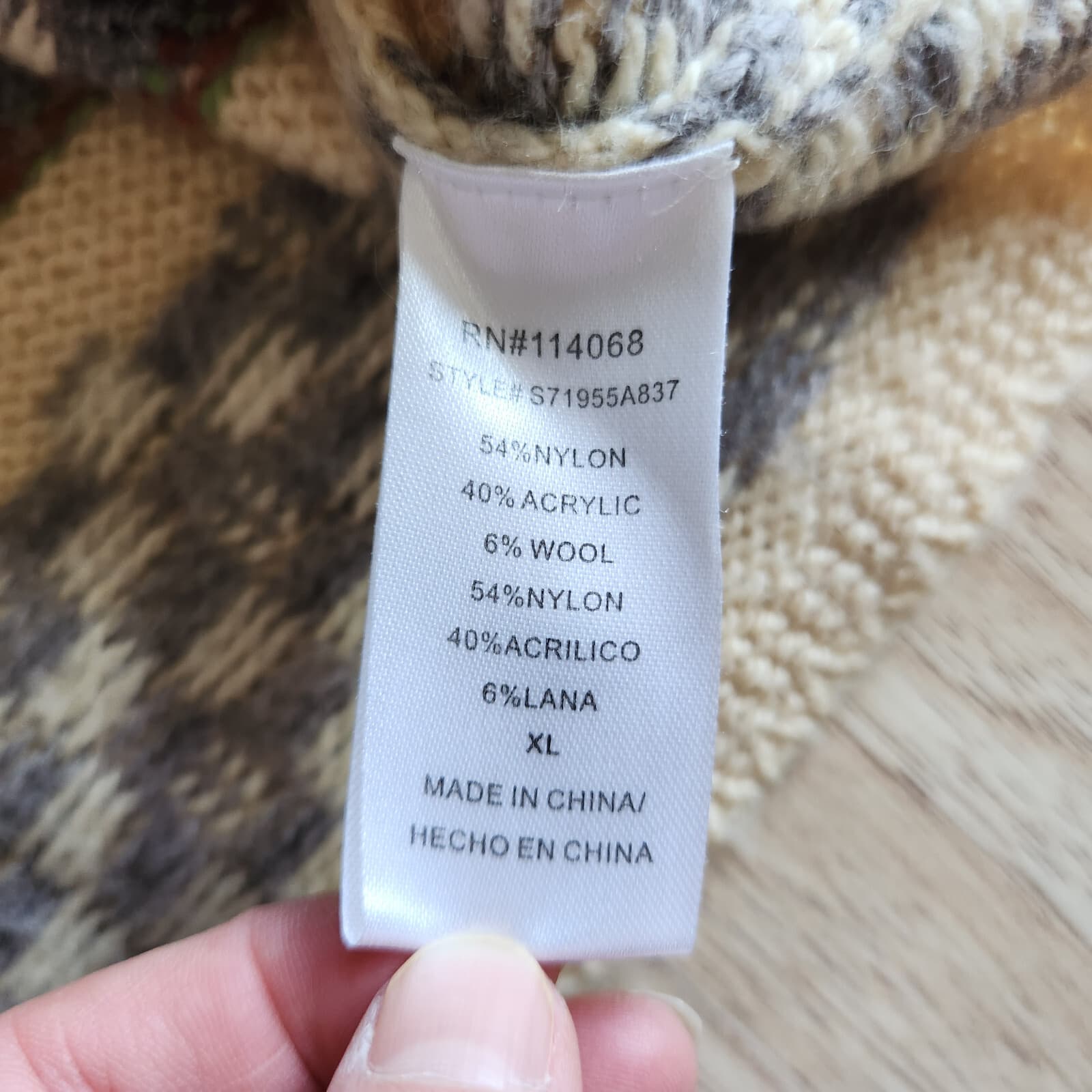 Sweet Baby Jamie by Jamie Mizrahi Nordic Novelty Stripe Sweater Beige Women's XL - Thumbnail 10