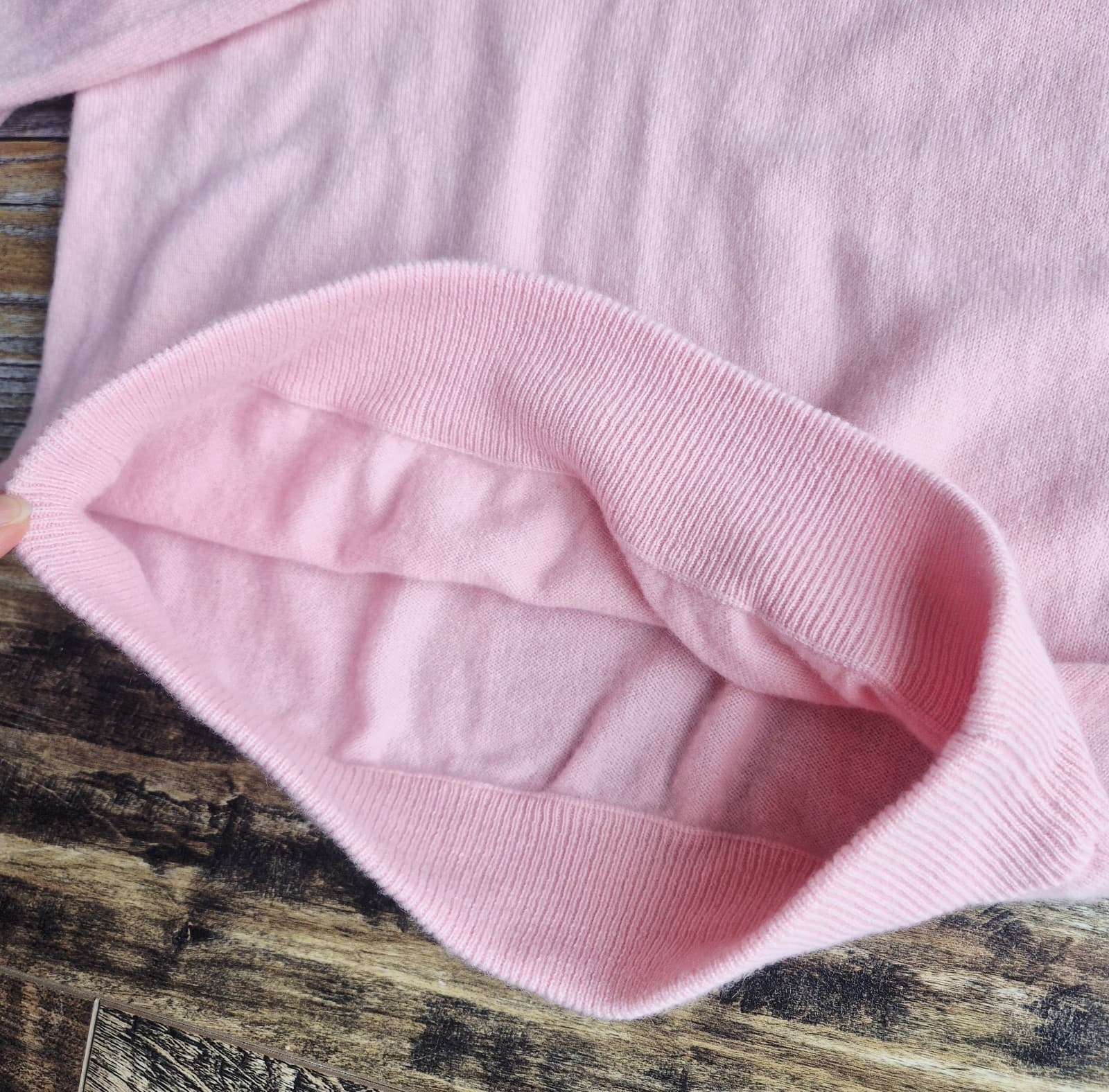 Vintage Ralph Lauren Golf 100% Cashmere Crew Neck Sweater Cuff Hem Pink Womens S - Thumbnail 8