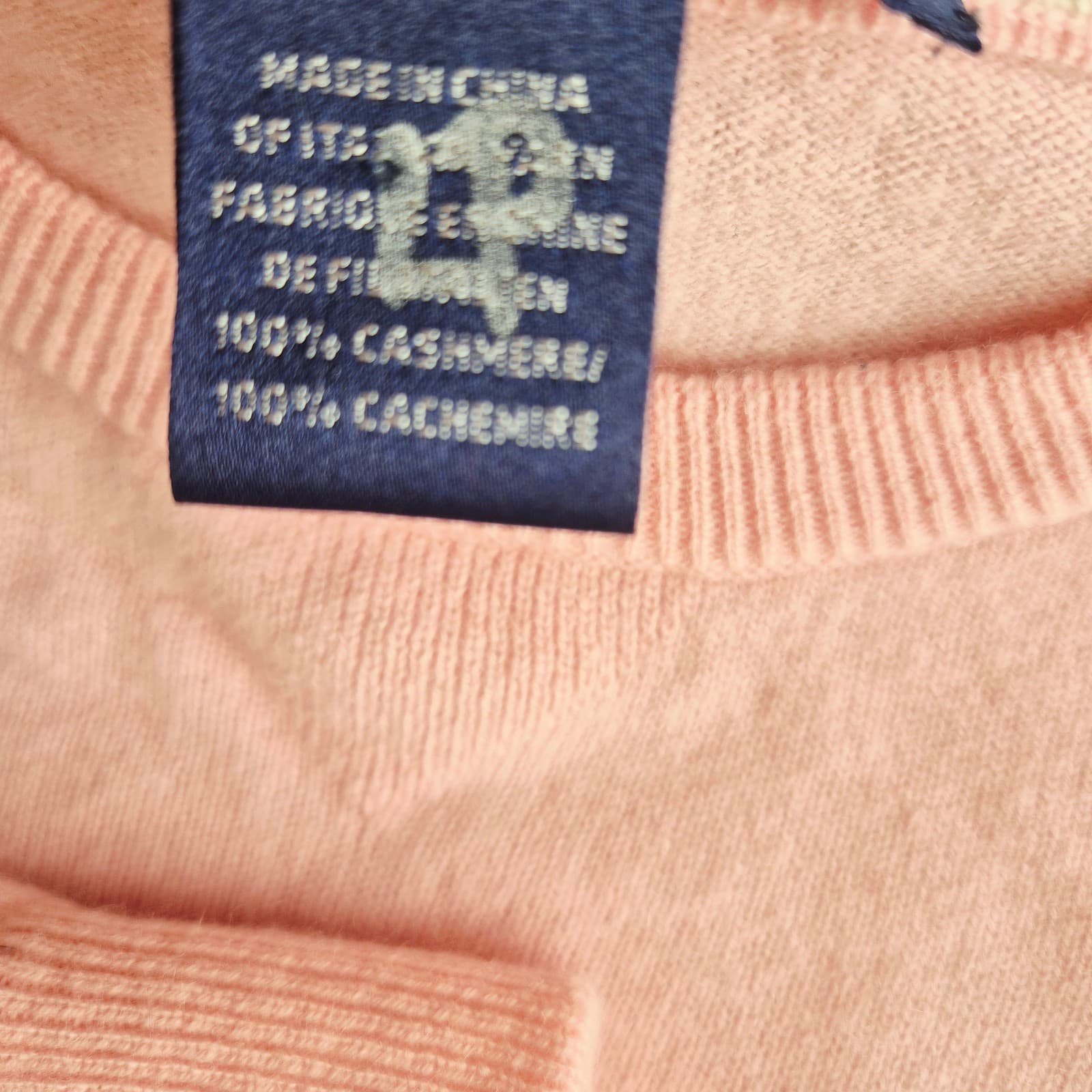 Vintage Ralph Lauren Golf 100% Cashmere Crew Neck Sweater Cuff Hem Pink Womens S - Thumbnail 9