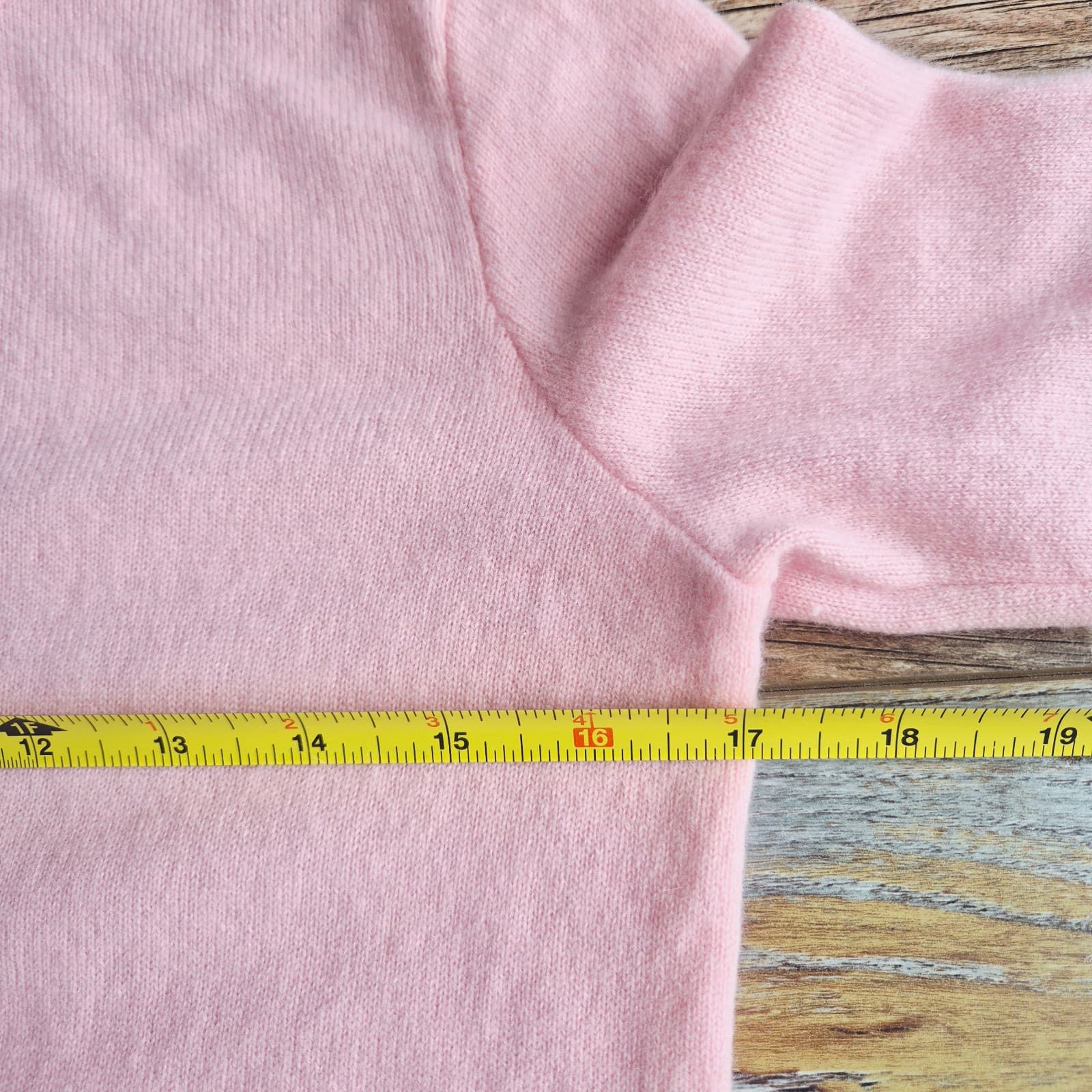 Vintage Ralph Lauren Golf 100% Cashmere Crew Neck Sweater Cuff Hem Pink Womens S - Thumbnail 12