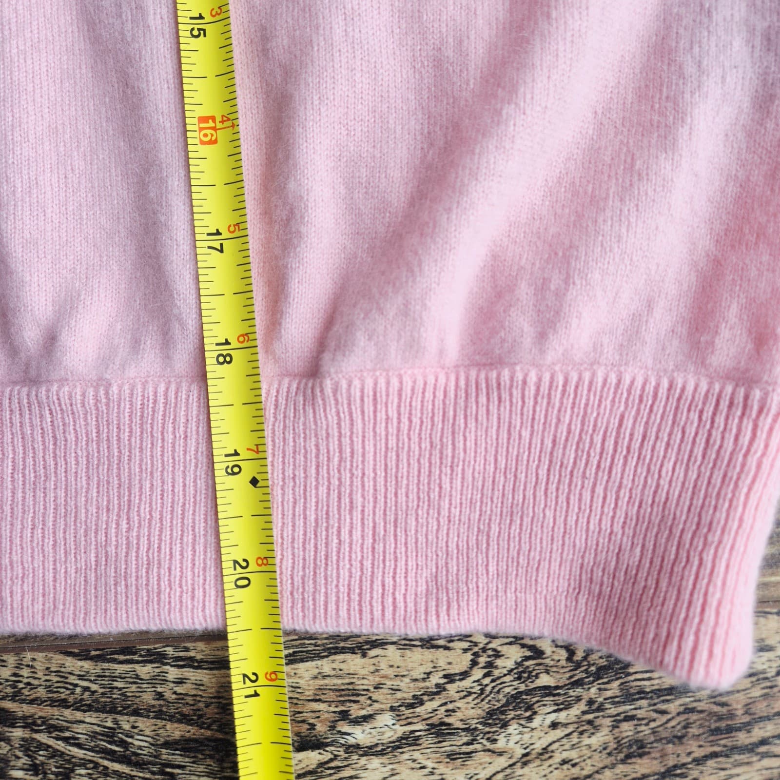 Vintage Ralph Lauren Golf 100% Cashmere Crew Neck Sweater Cuff Hem Pink Womens S - Thumbnail 13