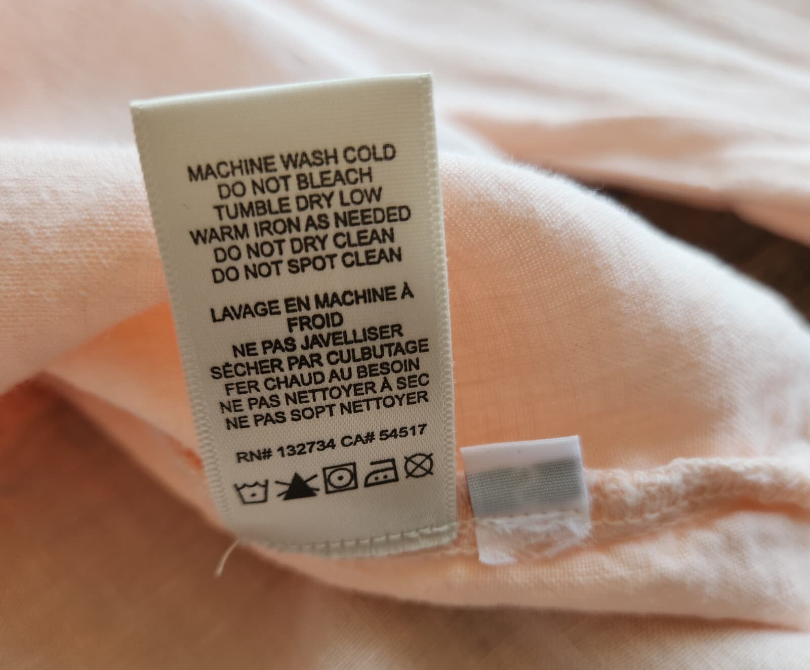 Cloth & Stone 100% Linen Button-Up Shirt Split Back Long Sleeve Orange Pink Sz.S - Thumbnail 10