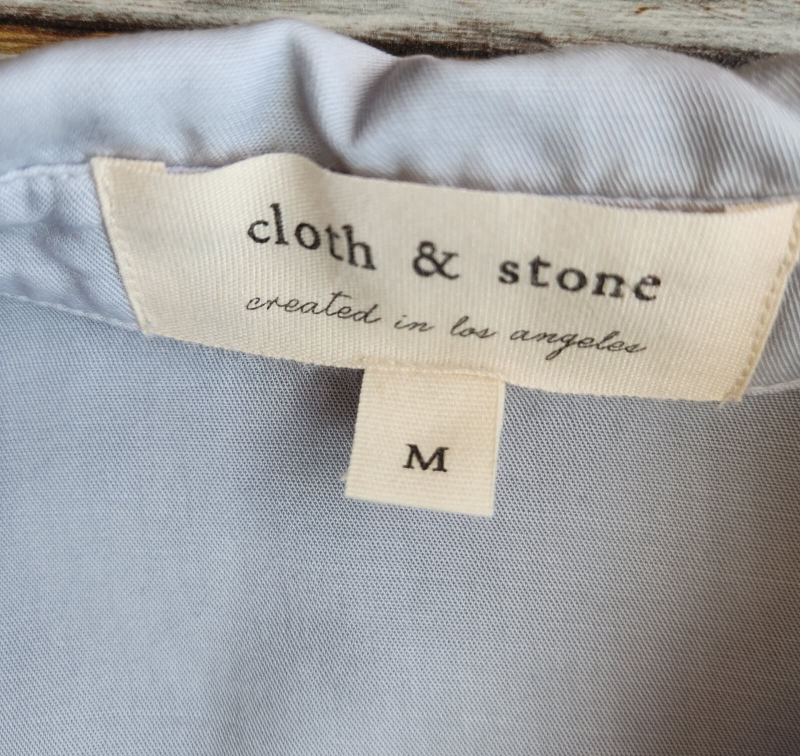 Cloth & Stone Ombre Dip-Dyed Button-Down Shirt Long Sleeve Tencel Grey Blue Sz.M - Thumbnail 8