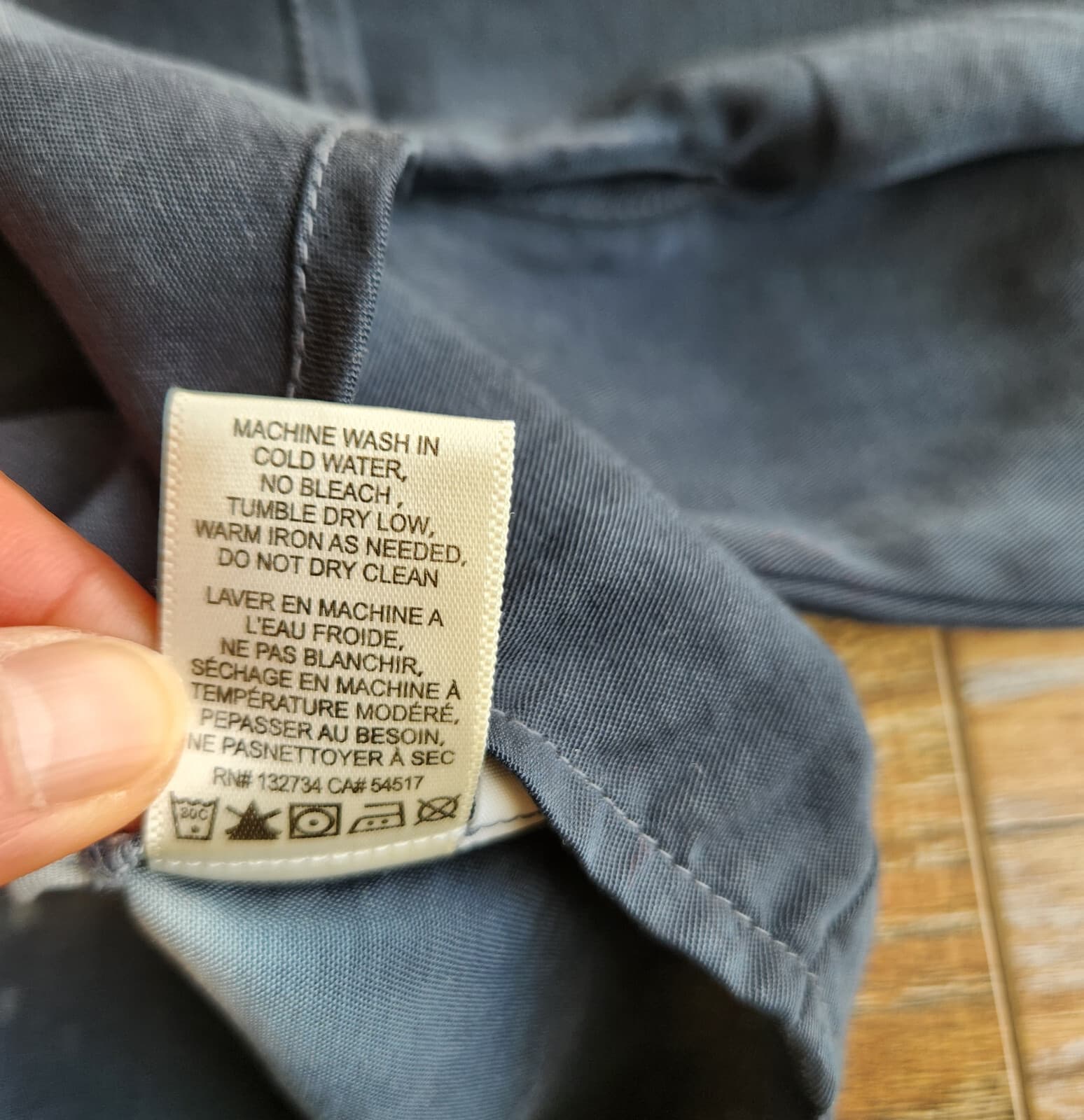 Cloth & Stone Ombre Dip-Dyed Button-Down Shirt Long Sleeve Tencel Grey Blue Sz.M - Thumbnail 10