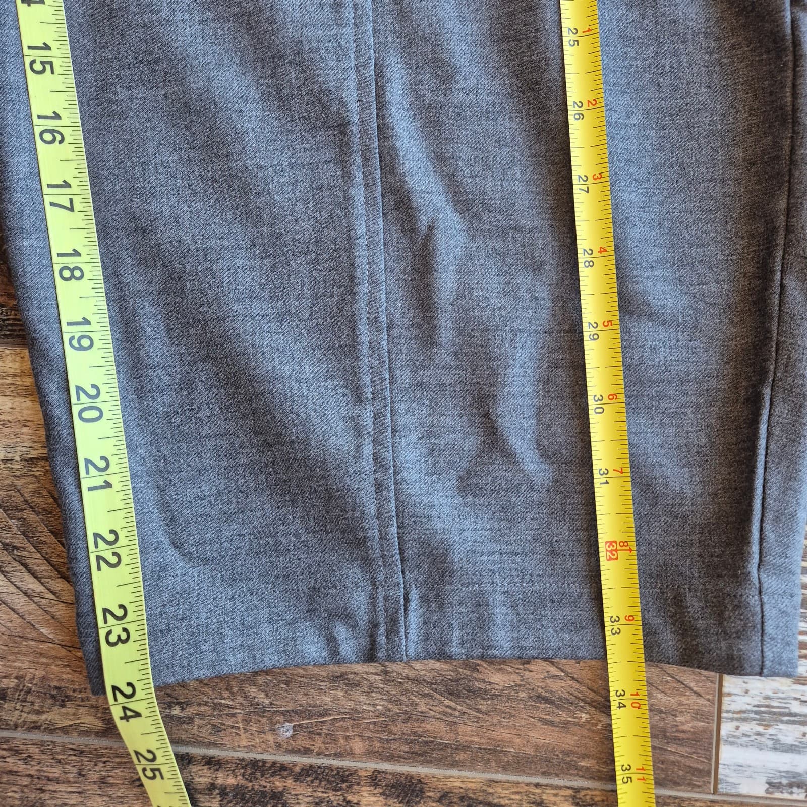EILEEN FISHER Wool Blend Barrel Wide-Leg Cropped Pants Elastic Pocket Grey Sz.M - Thumbnail 9