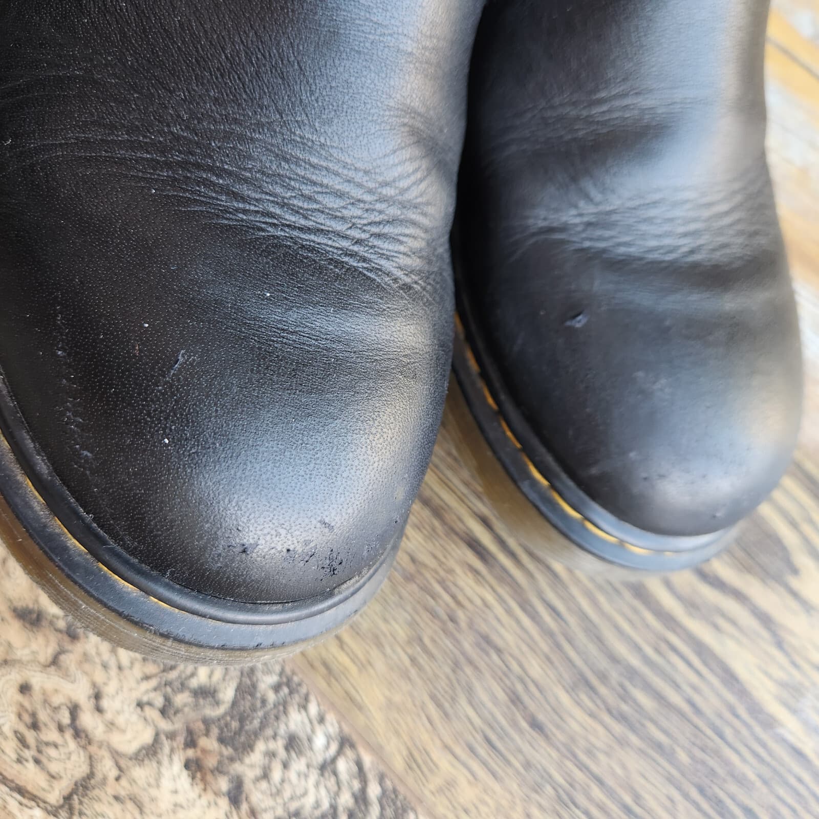Dr.Martens 2976Y Leather Chelsea Boots Elastic Gussets Ankle-Zip Black M5 W6 - Thumbnail 14