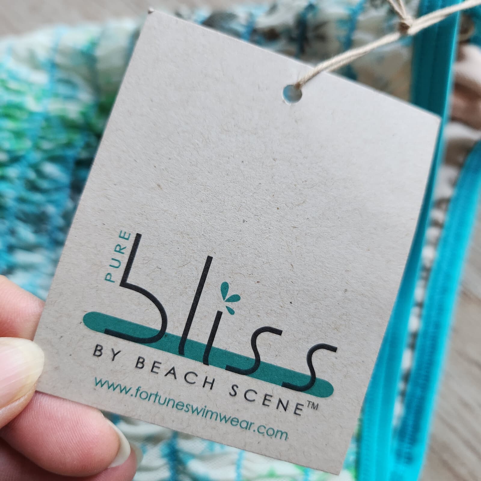 NWT Pure Bliss by Beach Scene 2 Piece Swimsuit Mesh-Smocked Floral Blue Sz.12 - Thumbnail 8