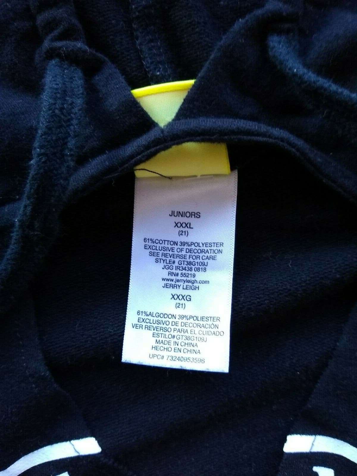 Disney Jerry Leigh Micky Juniors Sweatshirt Hoodie Long Sleeve Black Sz.XXXG-21 - Thumbnail 8