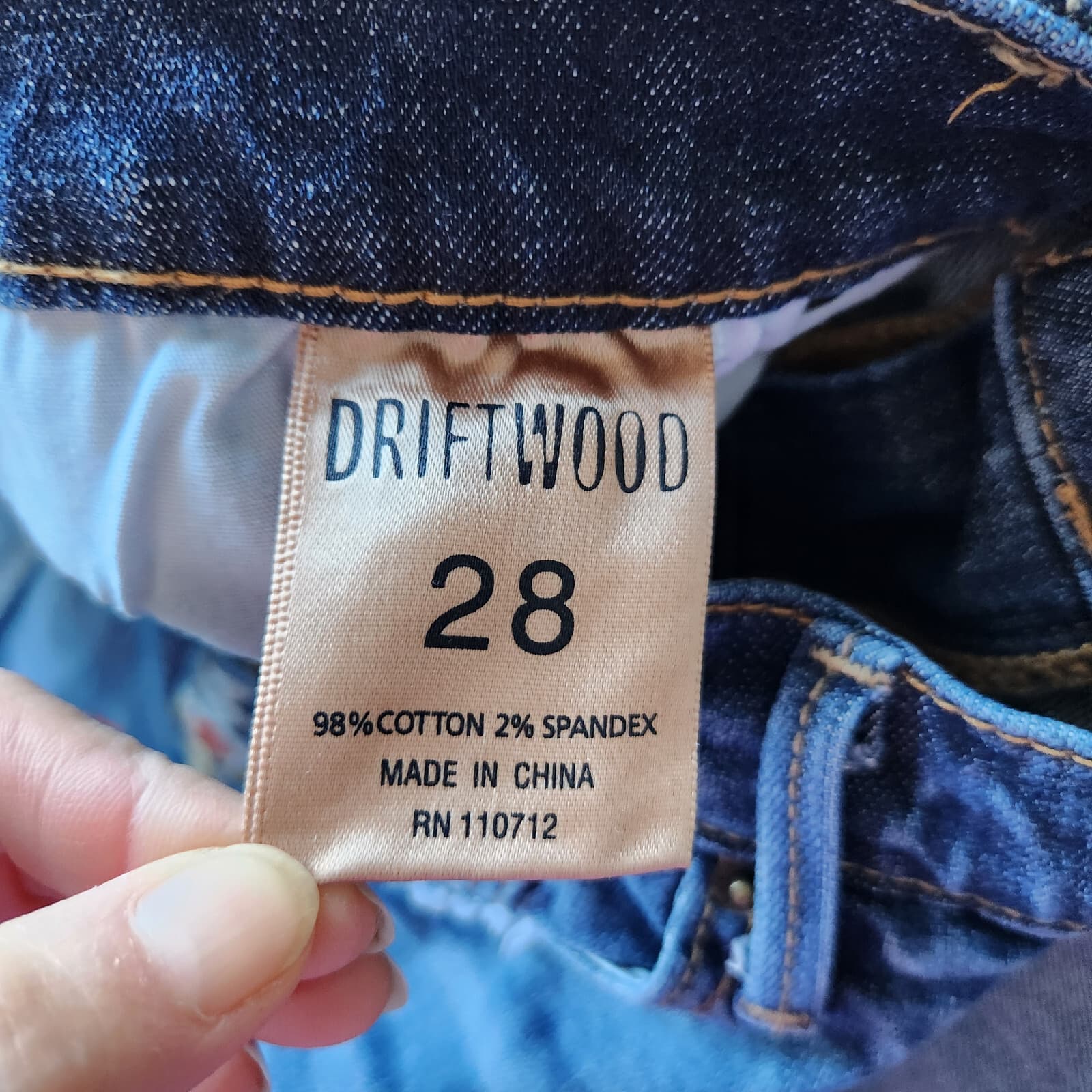 Driftwood Marilyn Women's 28 Embroidered Distressed Skinny Jeans Stretch Blue - Thumbnail 6