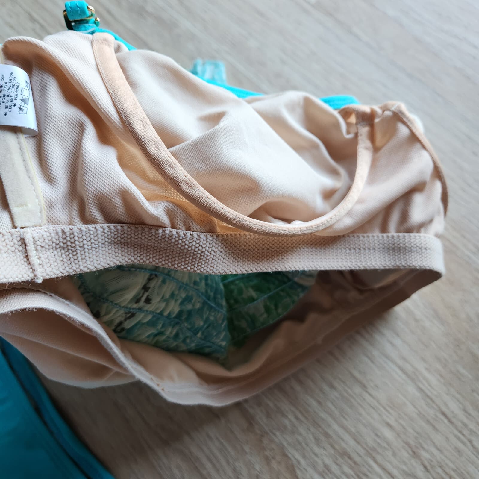 NWT Pure Bliss by Beach Scene 2 Piece Swimsuit Mesh-Smocked Floral Blue Sz.12 - Thumbnail 5