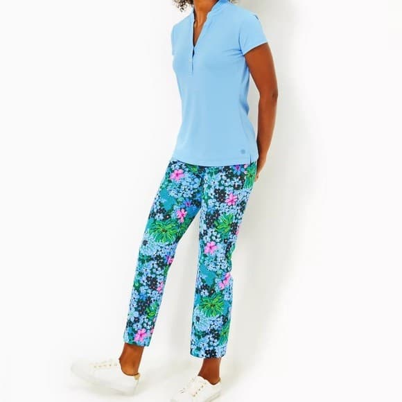 NWT Lilly Pulitzer Alston UPF 50+ Performance Pants Soiree All Day Golf Womens 8 - Thumbnail 2