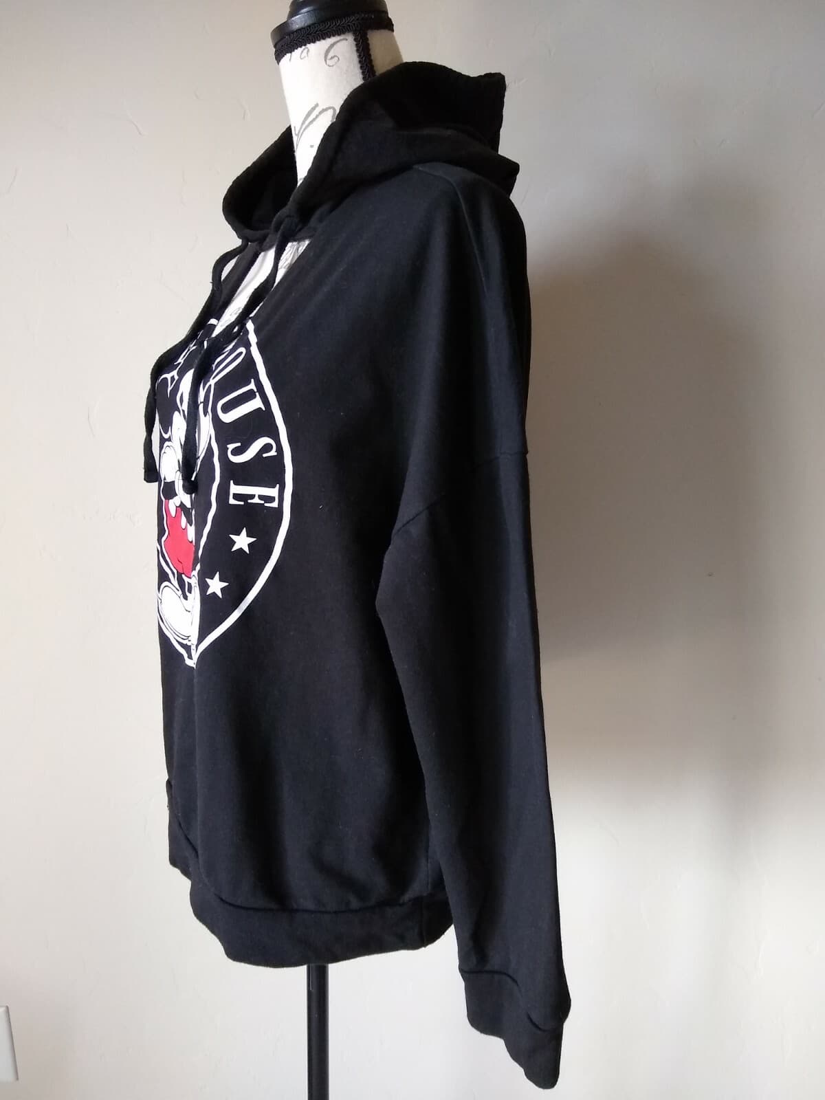 Disney Jerry Leigh Micky Juniors Sweatshirt Hoodie Long Sleeve Black Sz.XXXG-21 - Thumbnail 2