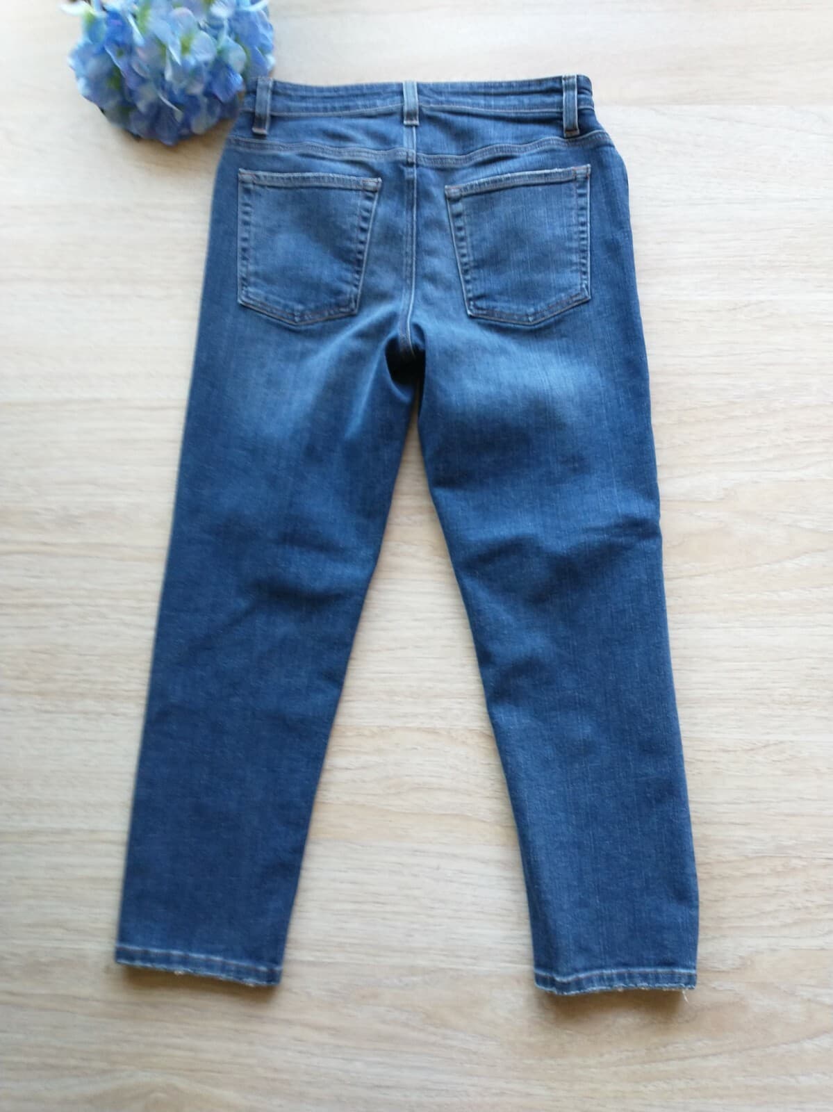 EILEEN FISHER Organic Cotton Blend Ankle Crop Jeans Medium Wash Blue Sz.0 - Thumbnail 11