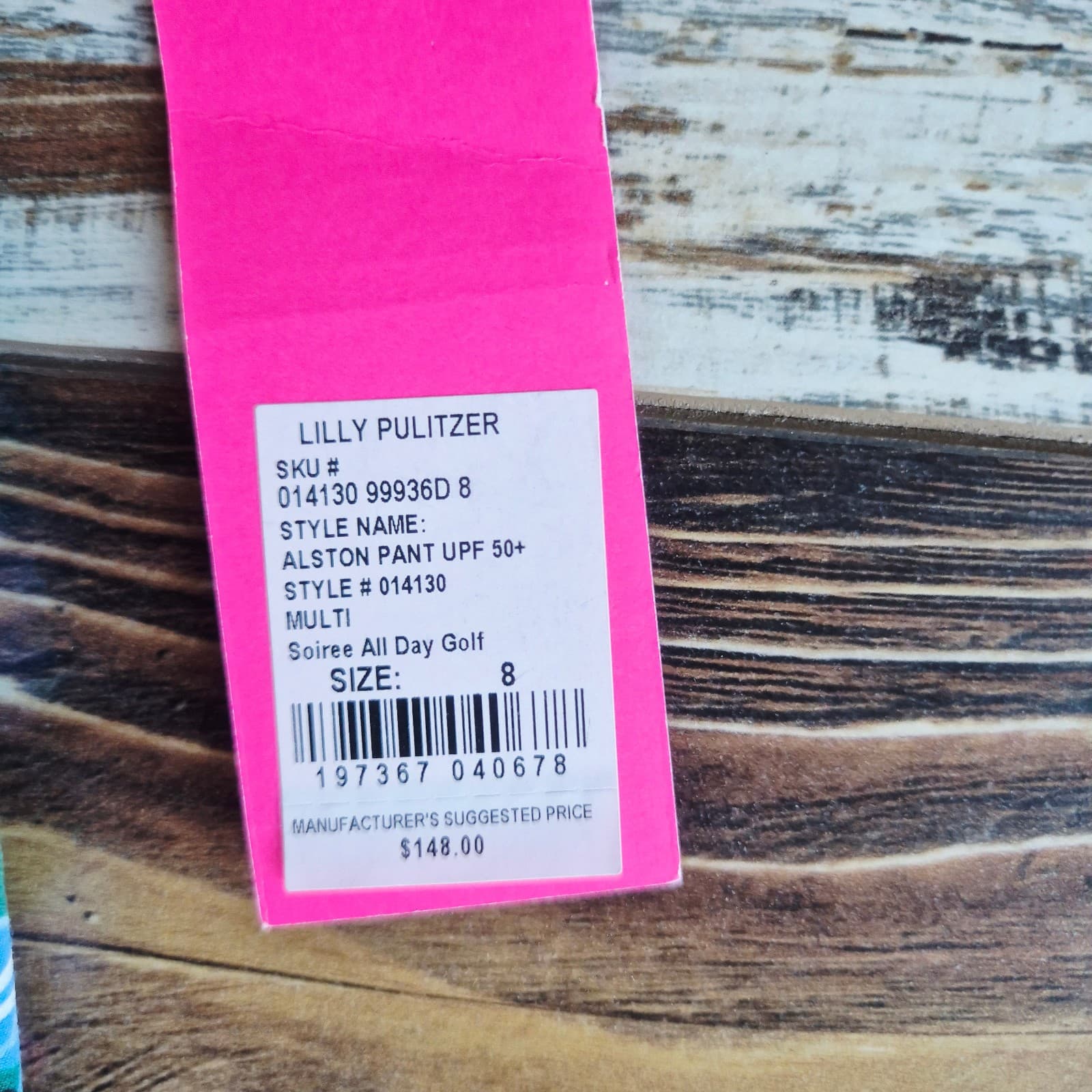 NWT Lilly Pulitzer Alston UPF 50+ Performance Pants Soiree All Day Golf Womens 8 - Thumbnail 8
