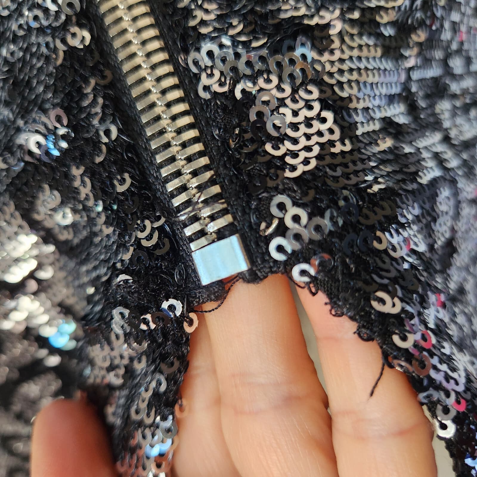 RtA $325 Freddie Sequin Silver Leopard Cocktail Party Top Mock Neck Slit-Back S - Thumbnail 10