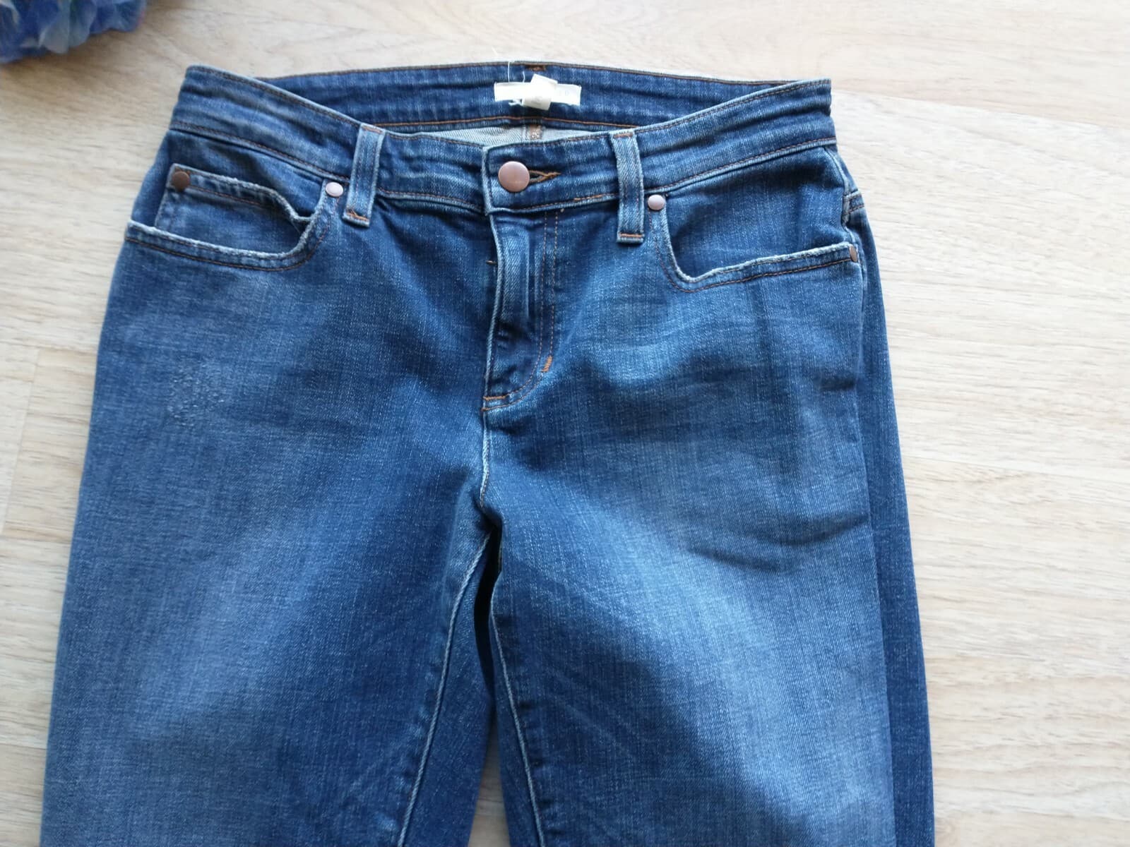 EILEEN FISHER Organic Cotton Blend Ankle Crop Jeans Medium Wash Blue Sz.0 - Thumbnail 3