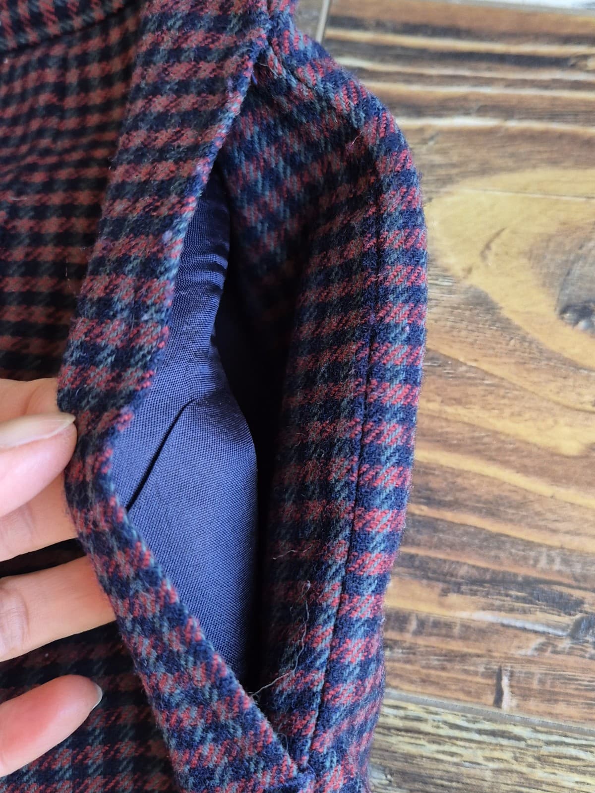 Vintage'70s Pendleton Made in USA Wool Shepherd's Plaid Pant Slim Lined Women 10 - Thumbnail 7