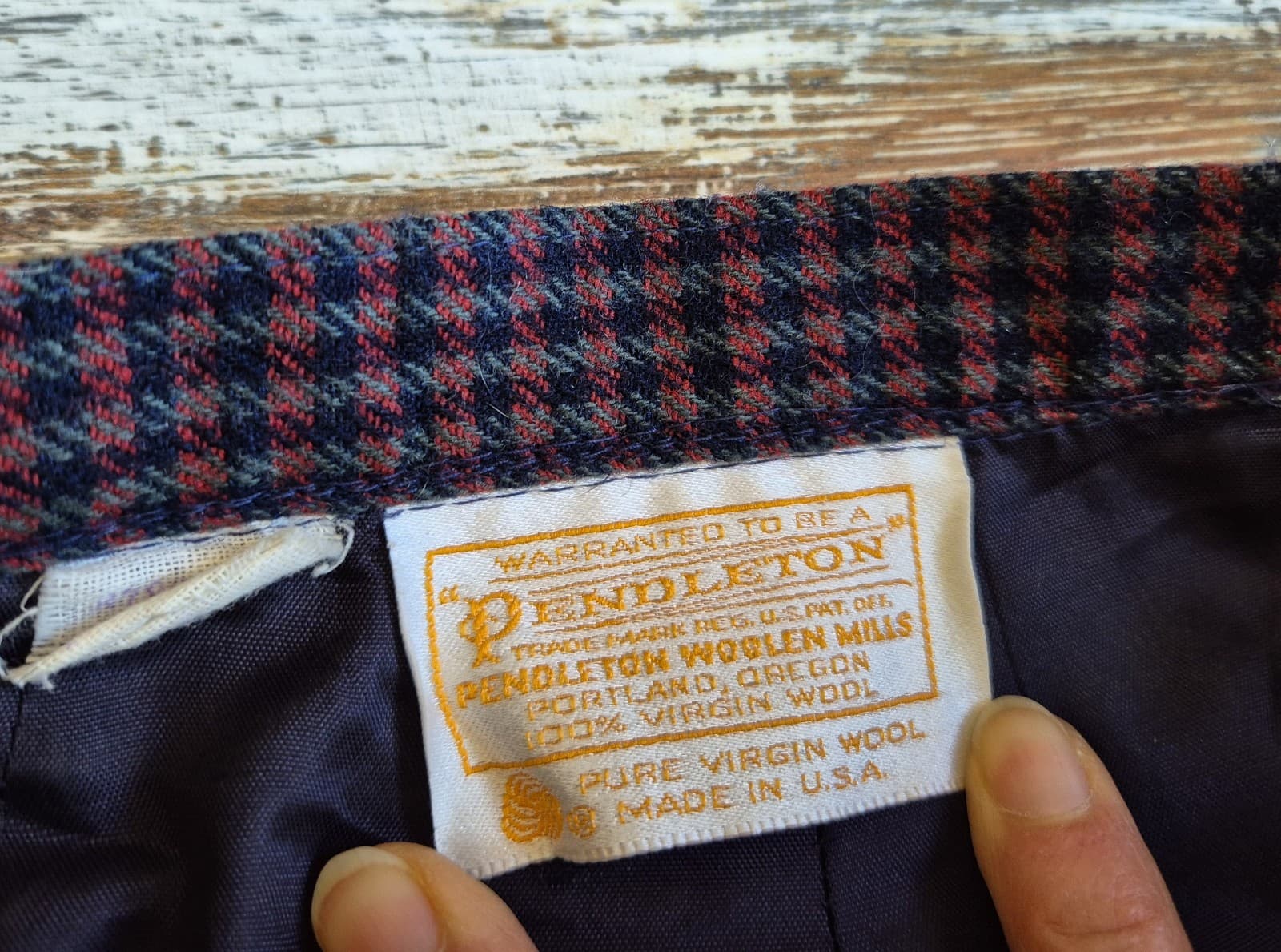 Vintage'70s Pendleton Made in USA Wool Shepherd's Plaid Pant Slim Lined Women 10 - Thumbnail 9