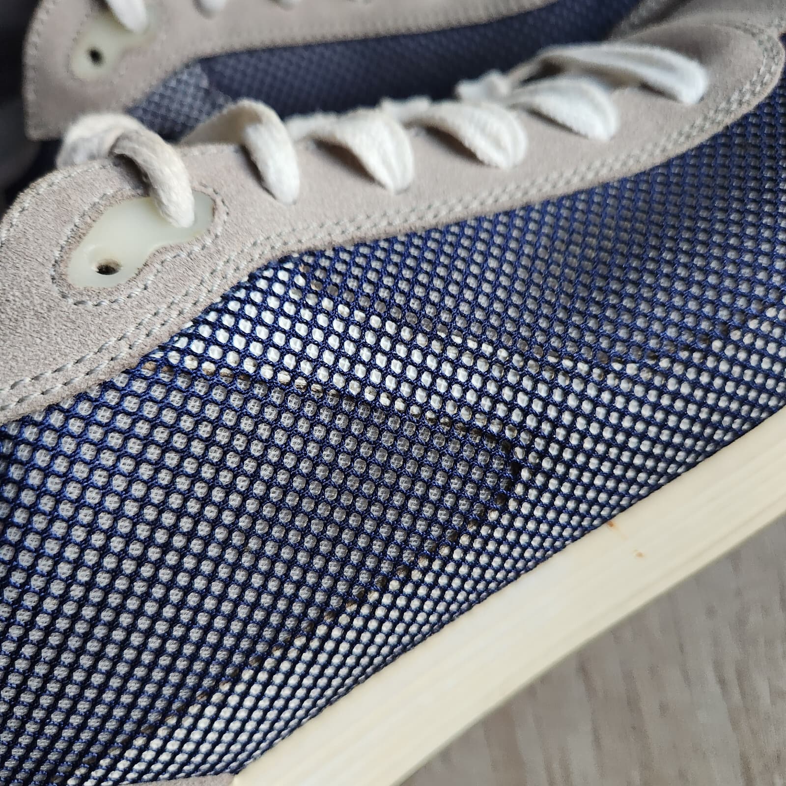 PRADA Suede Mesh Low Top Sneakers Platform Lace-Up Blue Grey Men's US12 #4E 2501 - Thumbnail 5