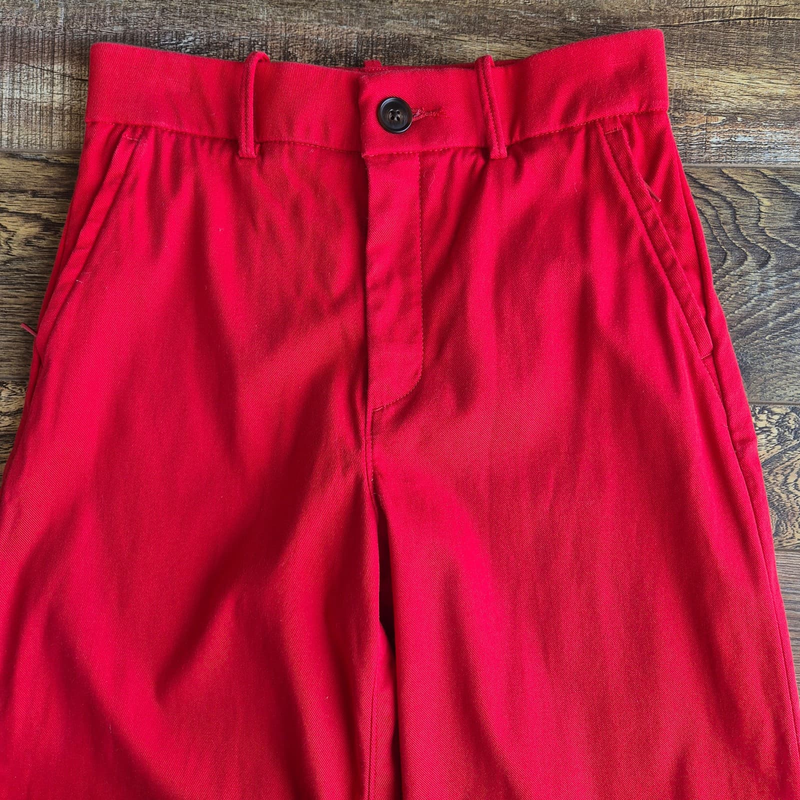 SPANX Stretch Twill Cropped Wide Leg Pants High Rise Zip-Pocket Red Women's S - Thumbnail 5
