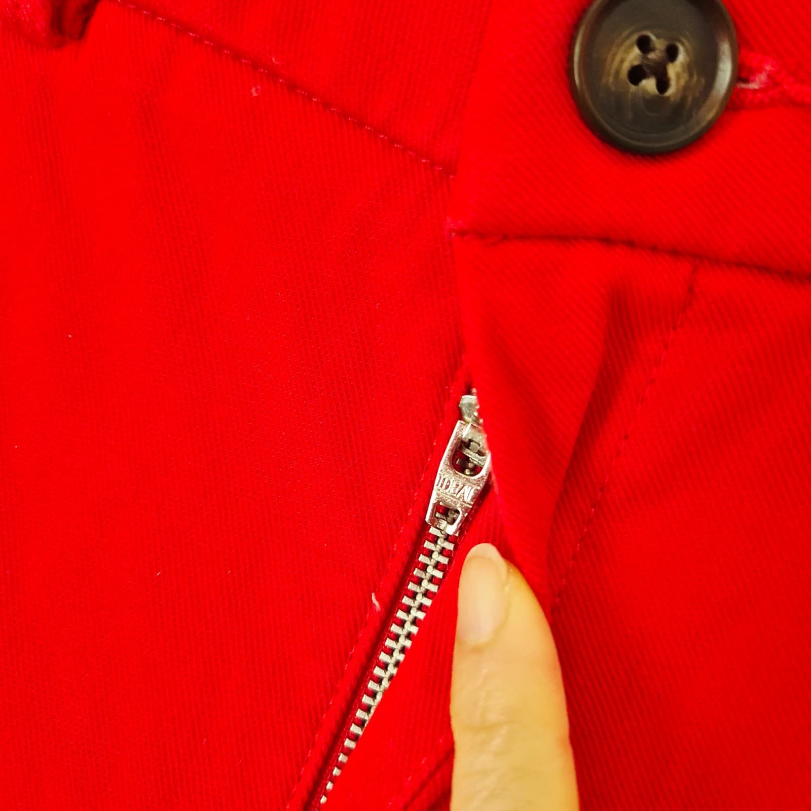 SPANX Stretch Twill Cropped Wide Leg Pants High Rise Zip-Pocket Red Women's S - Thumbnail 10