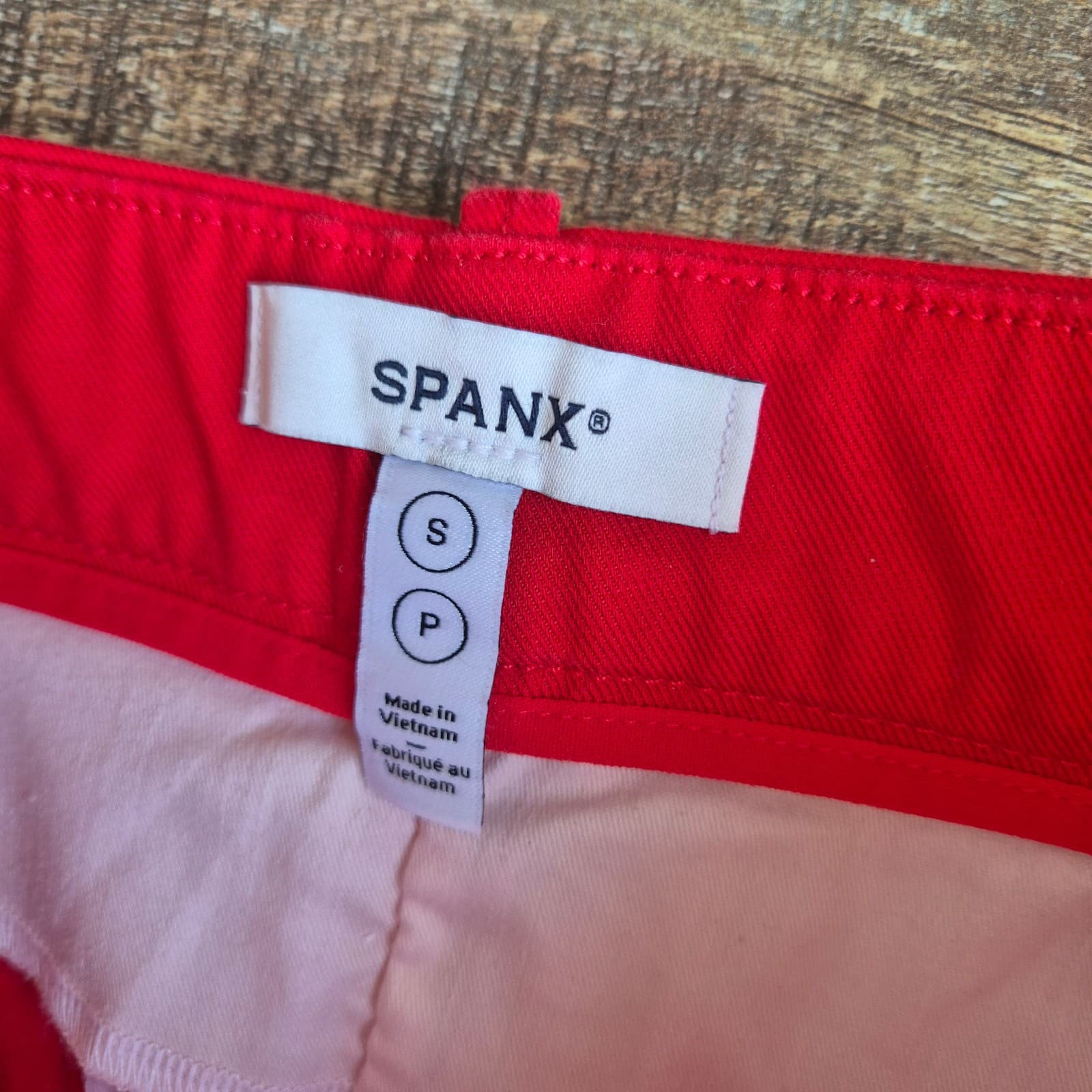 SPANX Stretch Twill Cropped Wide Leg Pants High Rise Zip-Pocket Red Women's S - Thumbnail 13