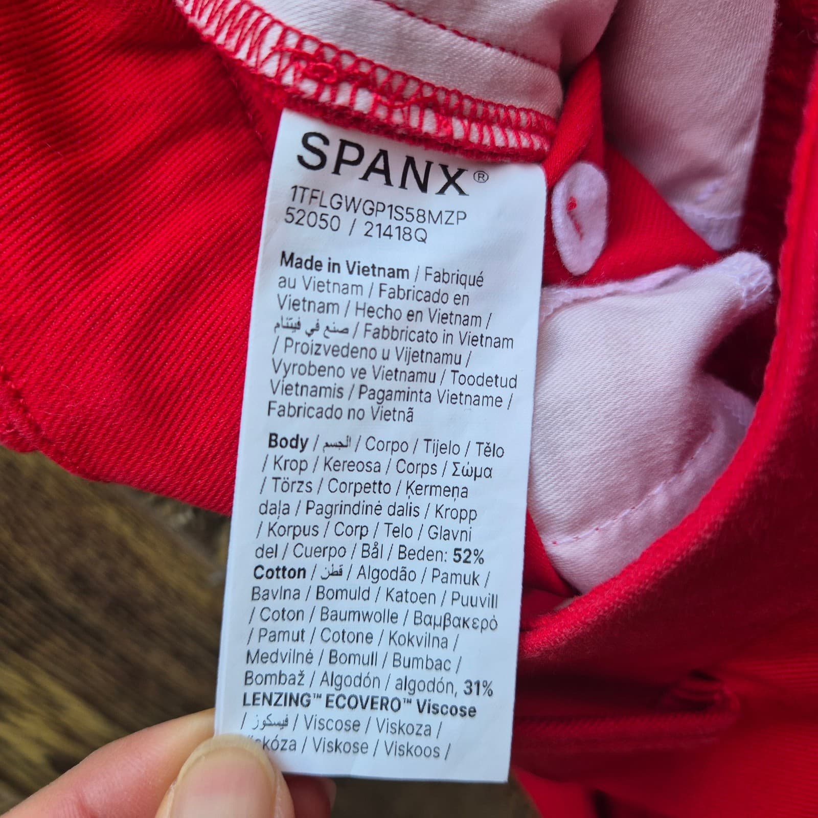 SPANX Stretch Twill Cropped Wide Leg Pants High Rise Zip-Pocket Red Women's S - Thumbnail 14