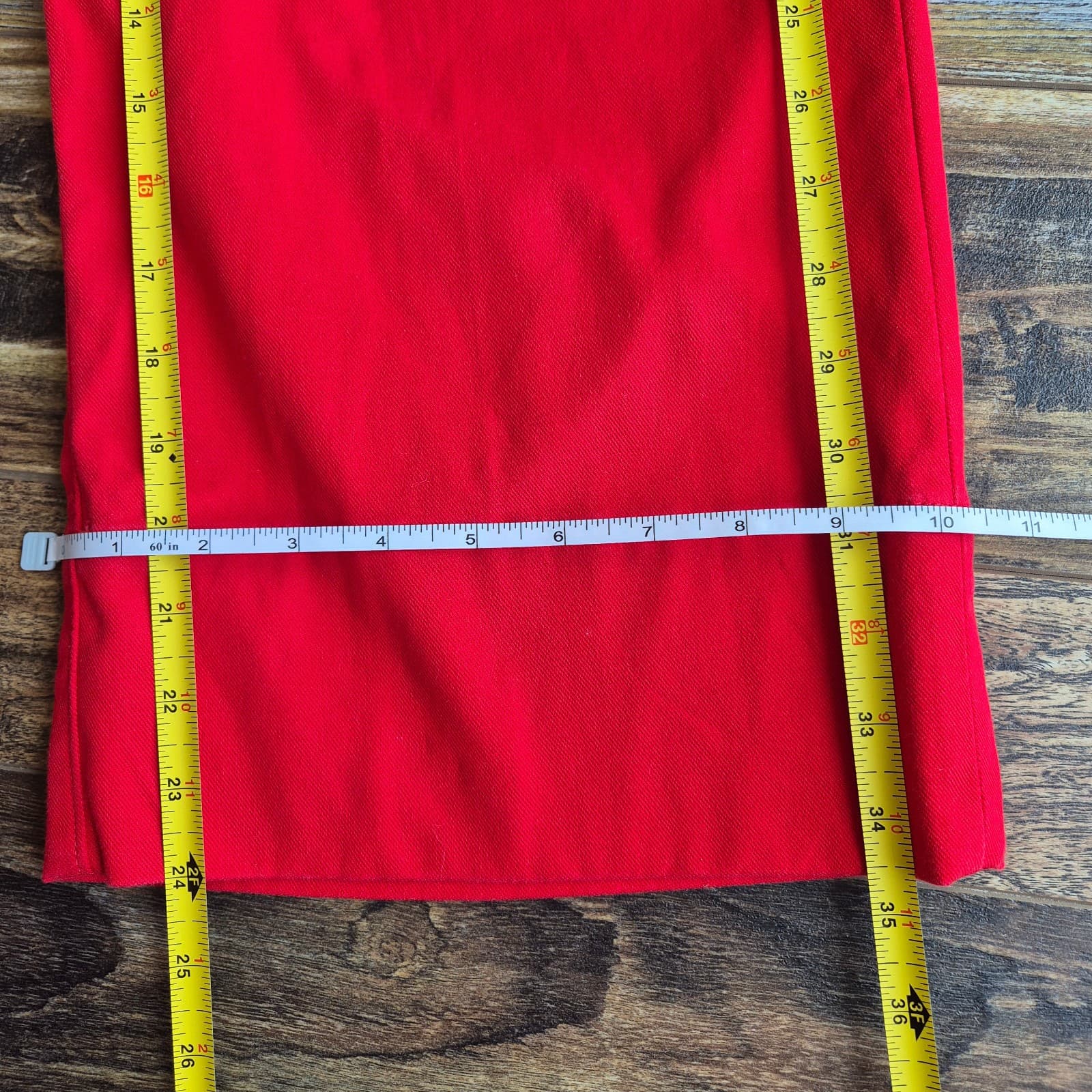 SPANX Stretch Twill Cropped Wide Leg Pants High Rise Zip-Pocket Red Women's S - Thumbnail 17