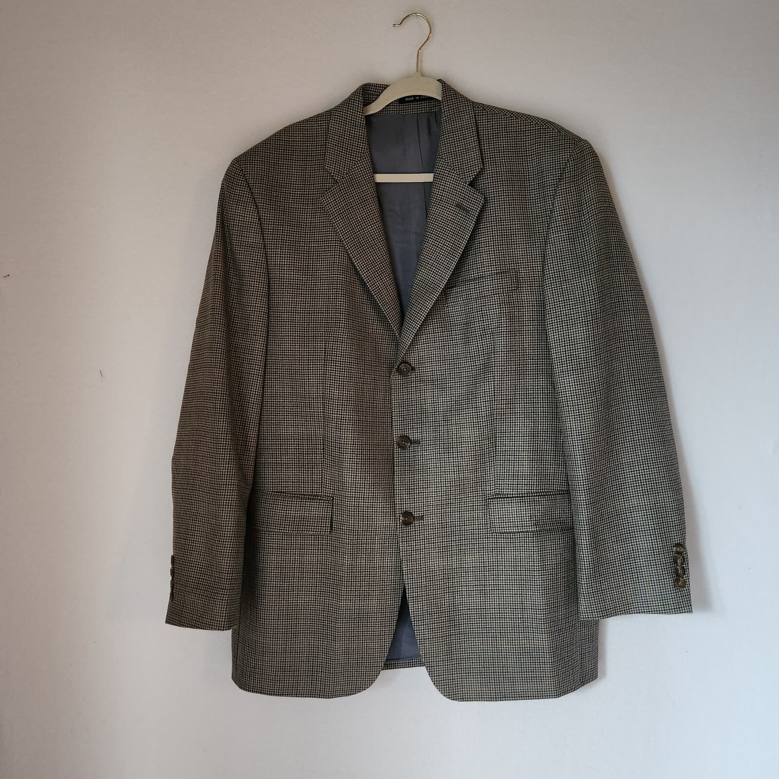 Ralph Lauren Made in Canada Silk Wool Houndstooth Sport Coat Multicolor Men 42L - Thumbnail 2