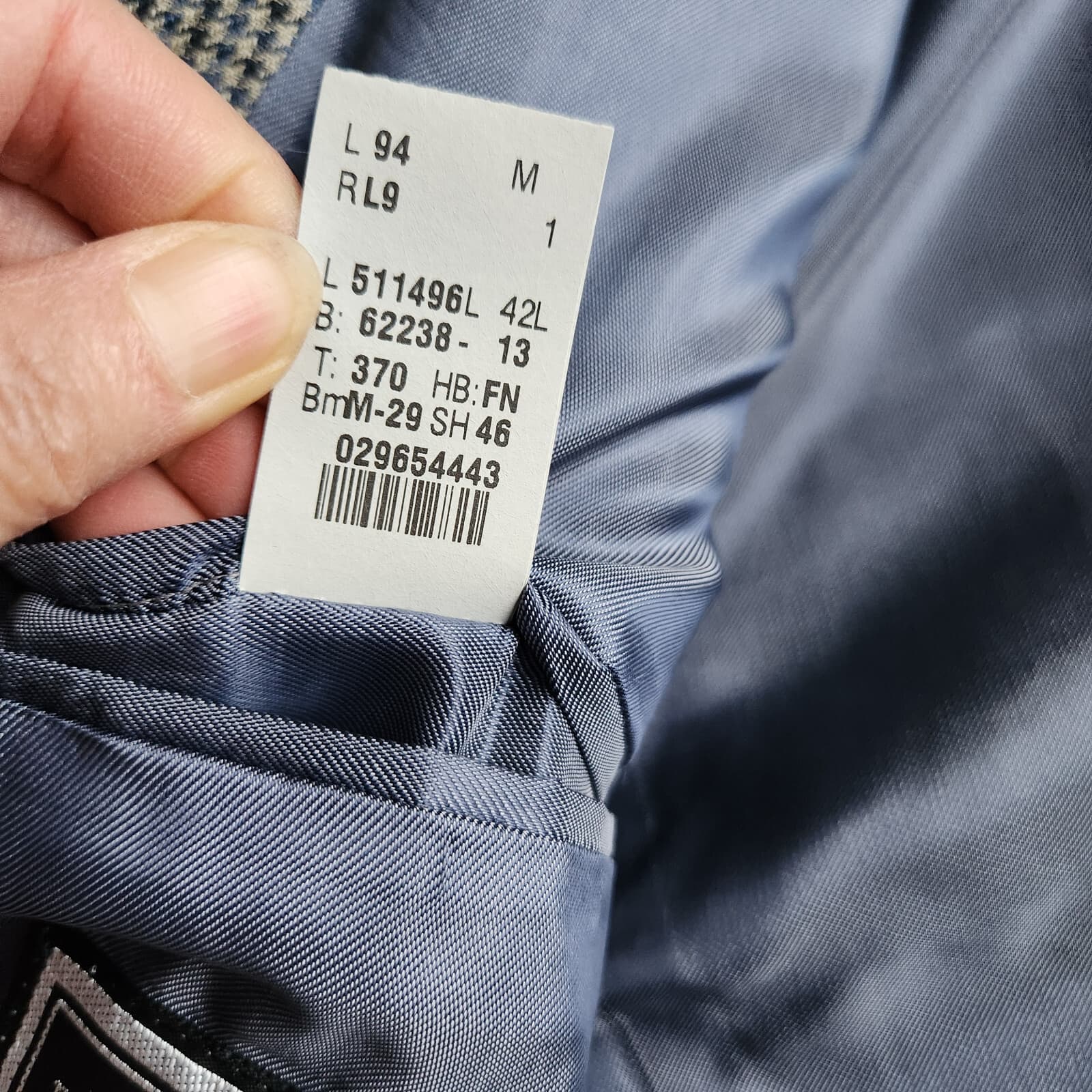 Ralph Lauren Made in Canada Silk Wool Houndstooth Sport Coat Multicolor Men 42L - Thumbnail 9