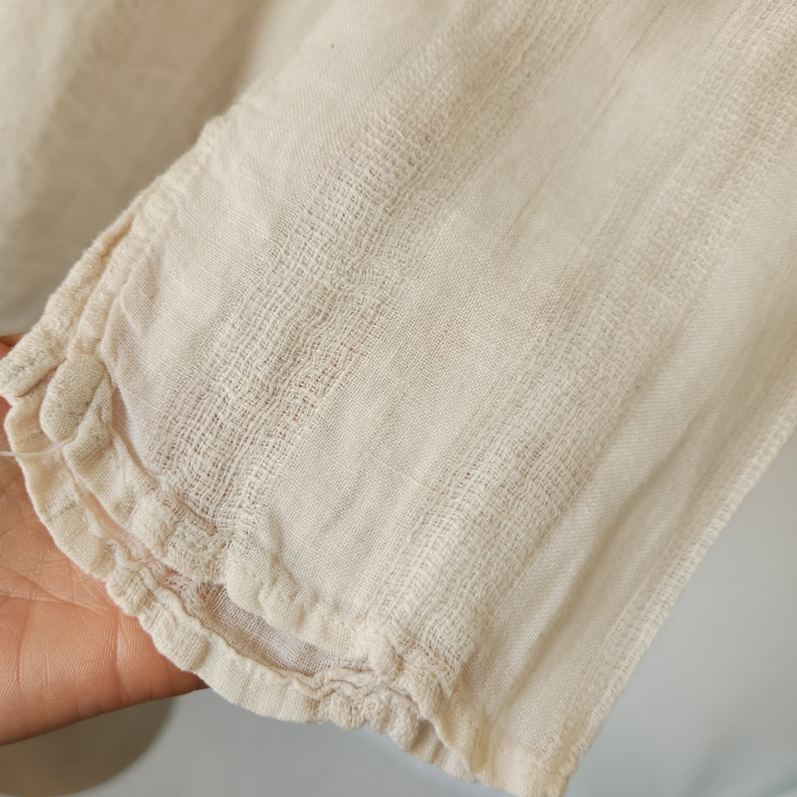 CP Shades 100% Linen Popover Top Split Neck Pocket 3/4 Sleeve Light Pink Women S - Thumbnail 5