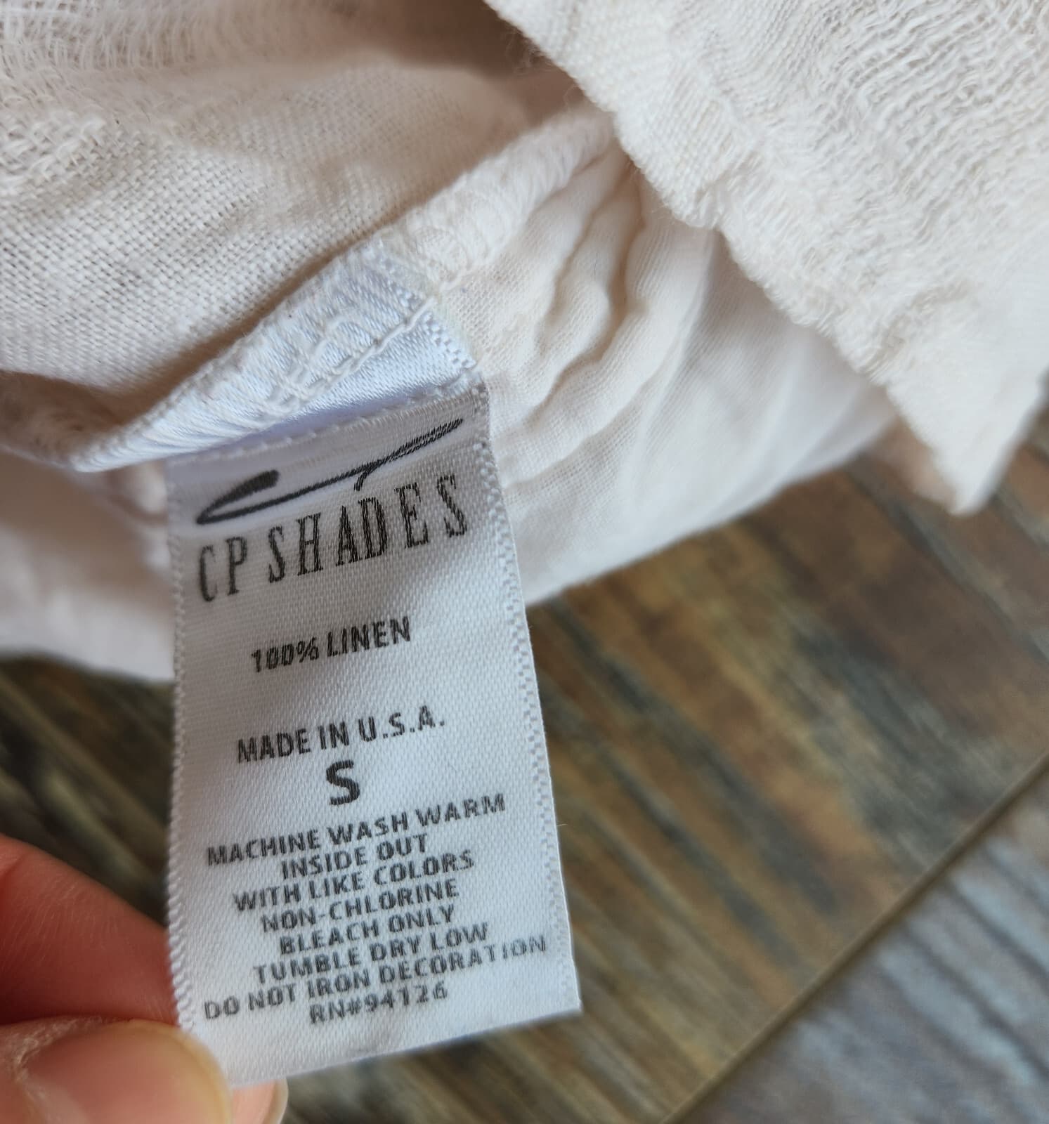 CP Shades 100% Linen Popover Top Split Neck Pocket 3/4 Sleeve Light Pink Women S - Thumbnail 9