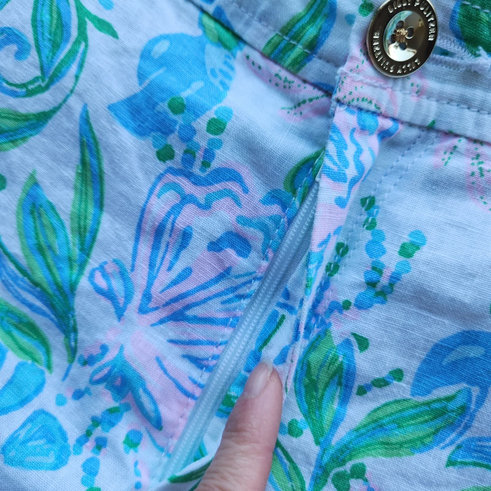 Lilly Pulitzer Aldora Linen Short Mid-Rise Resort White Just A Pinch Women's 12 - Thumbnail 7