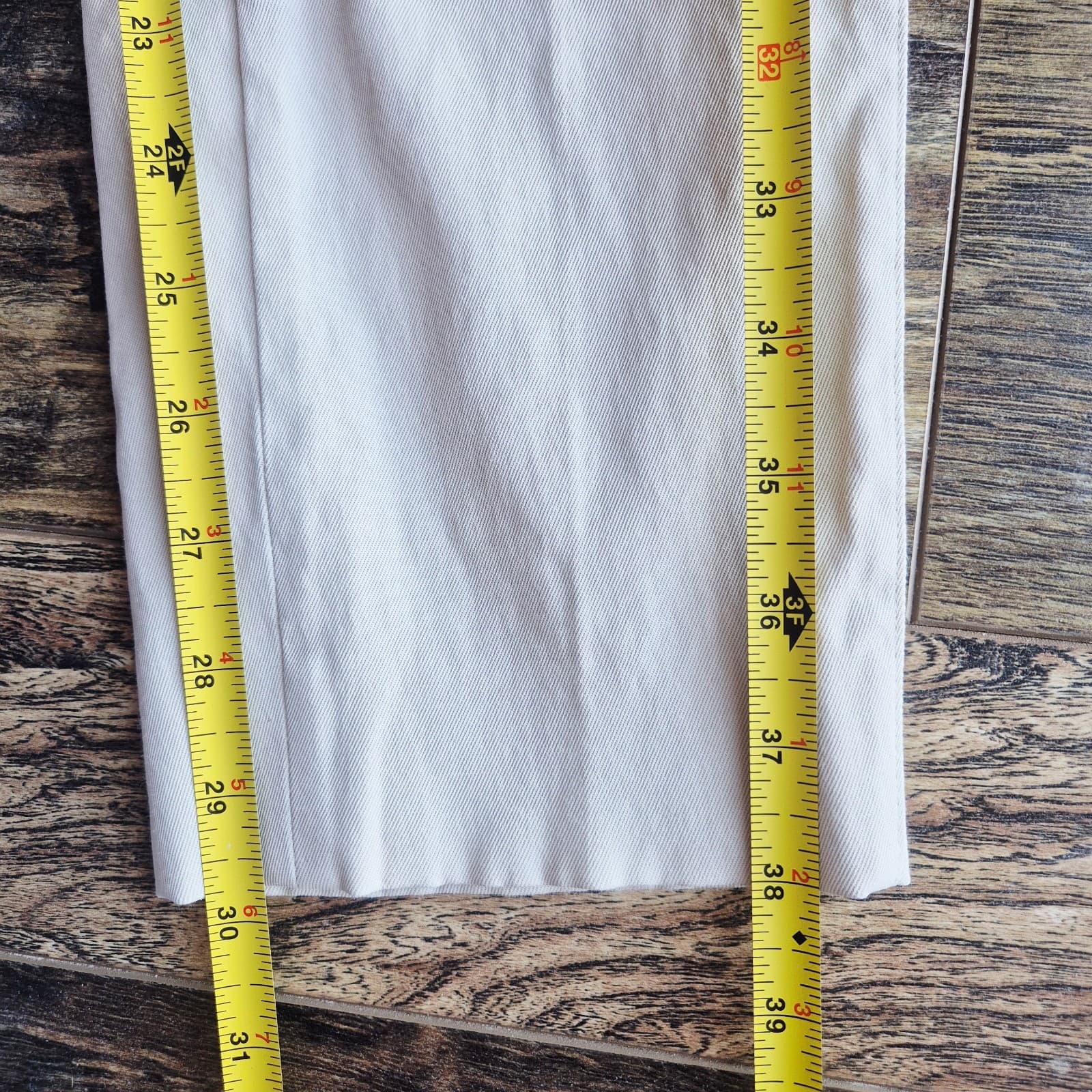 Vintage Gucci Made in Italy Built-In Leather Belt Pants Slim Leg Beige Womens 40 - Thumbnail 14