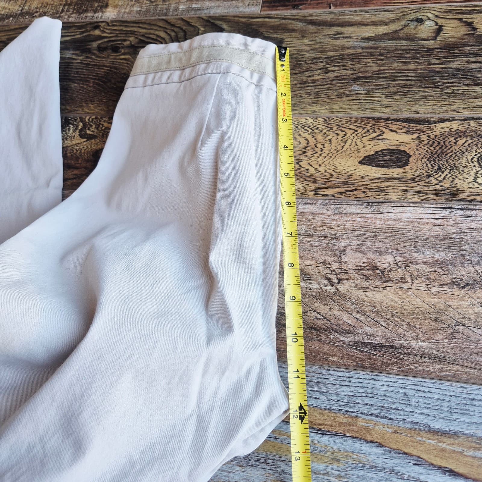 Vintage Gucci Made in Italy Built-In Leather Belt Pants Slim Leg Beige Womens 40 - Thumbnail 15