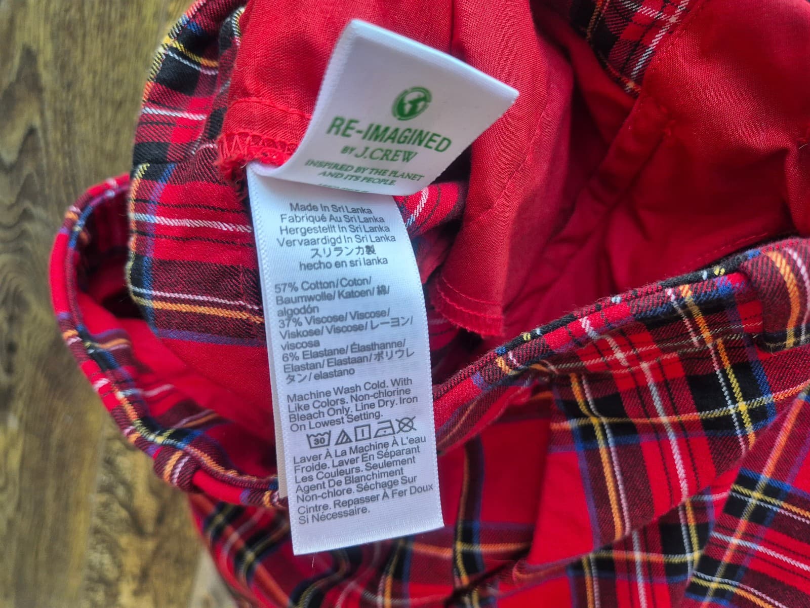 J.Crew Kallie Tartan Plaid Red Black Multi Cropped Straight Pants Womens 6 BT097 - Thumbnail 10