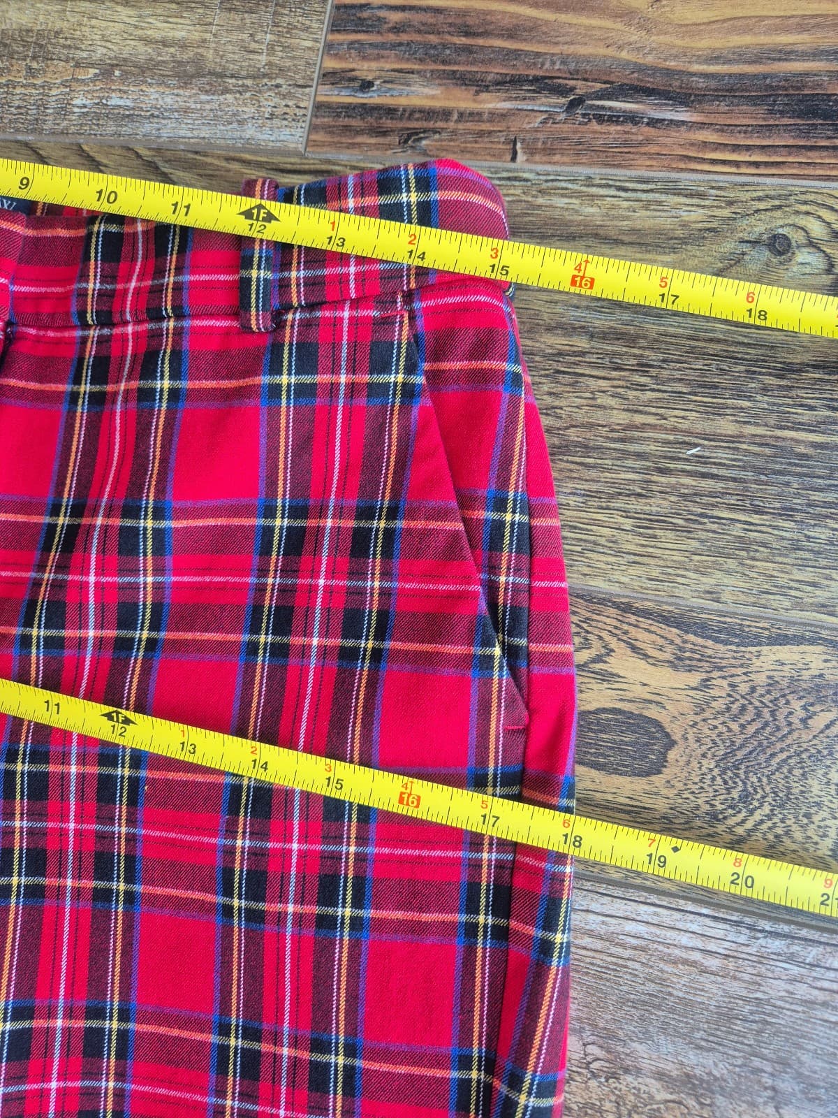 J.Crew Kallie Tartan Plaid Red Black Multi Cropped Straight Pants Womens 6 BT097 - Thumbnail 12