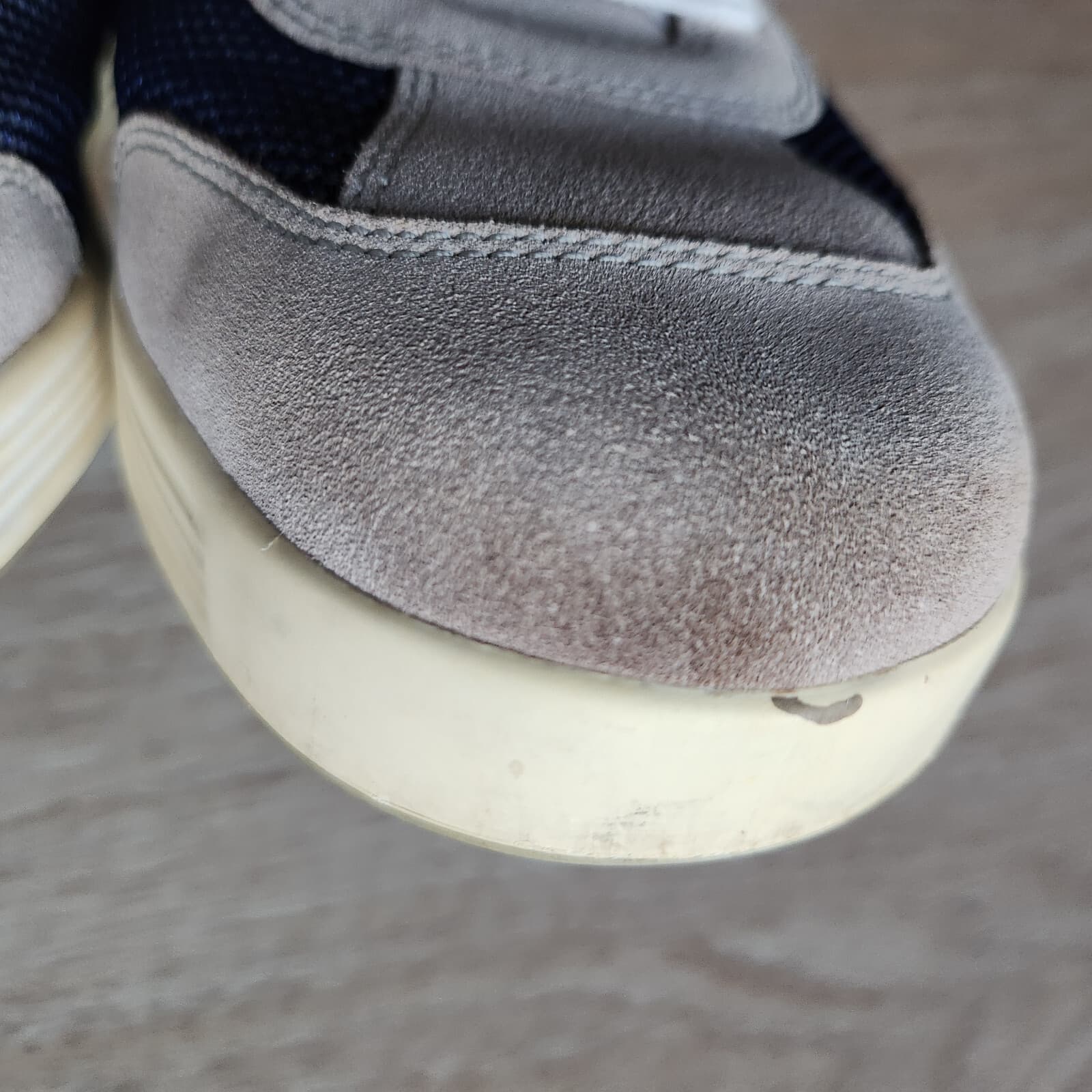 PRADA Suede Mesh Low Top Sneakers Platform Lace-Up Blue Grey Men's US12 #4E 2501 - Thumbnail 9