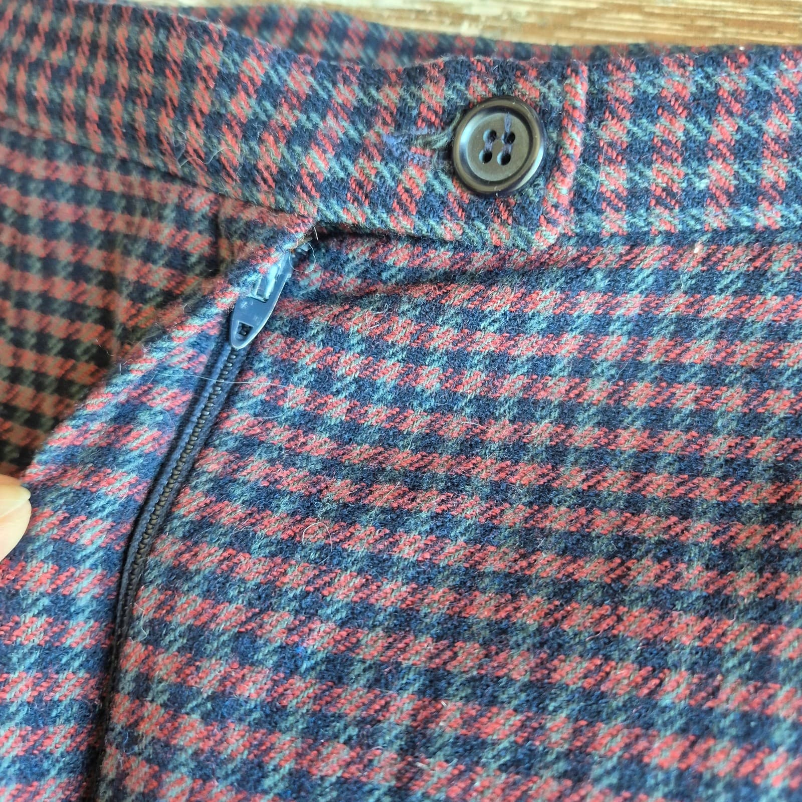 Vintage'70s Pendleton Made in USA Wool Shepherd's Plaid Pant Slim Lined Women 10 - Thumbnail 8